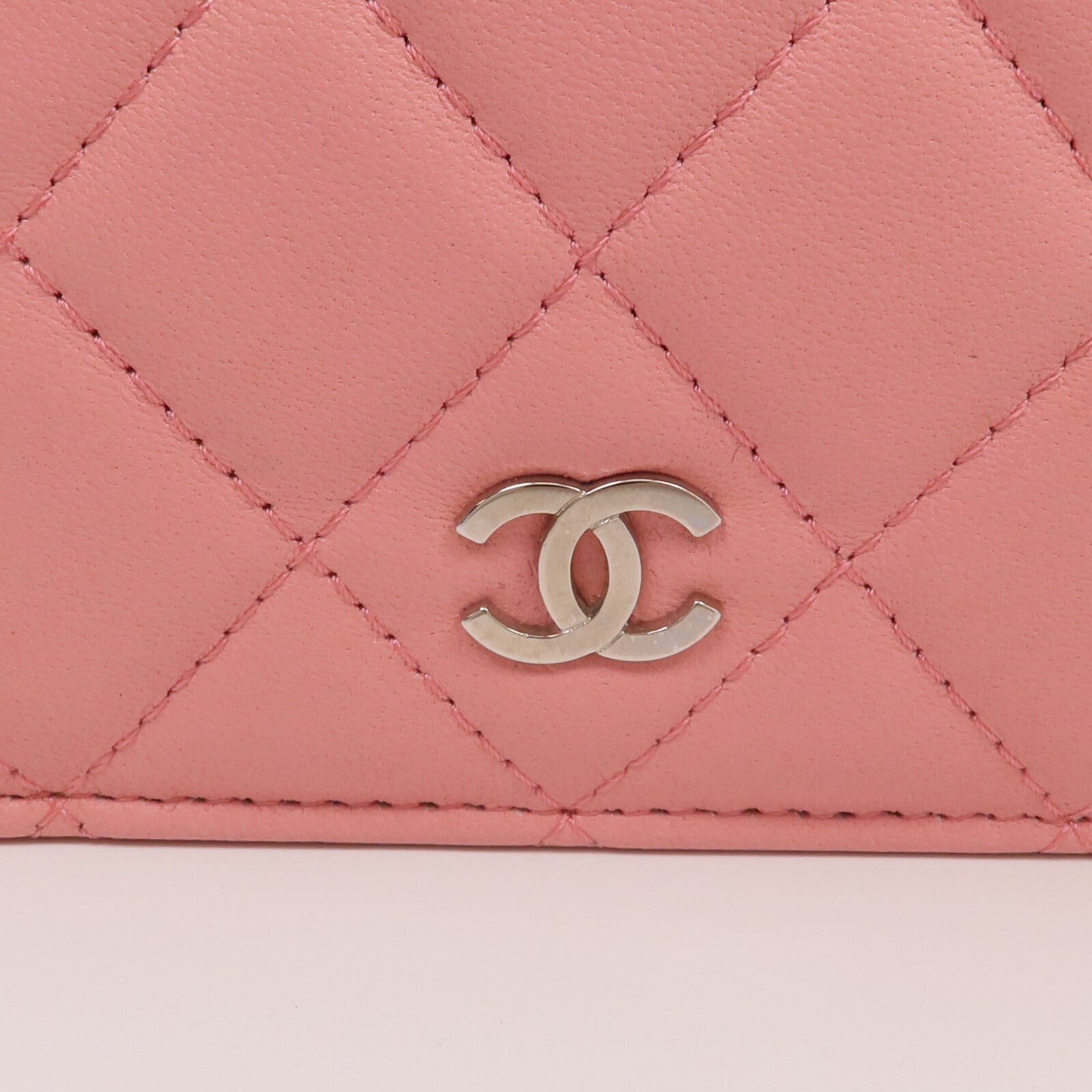 CHANEL 羊皮皮革Long Wallet銀扣長錢包