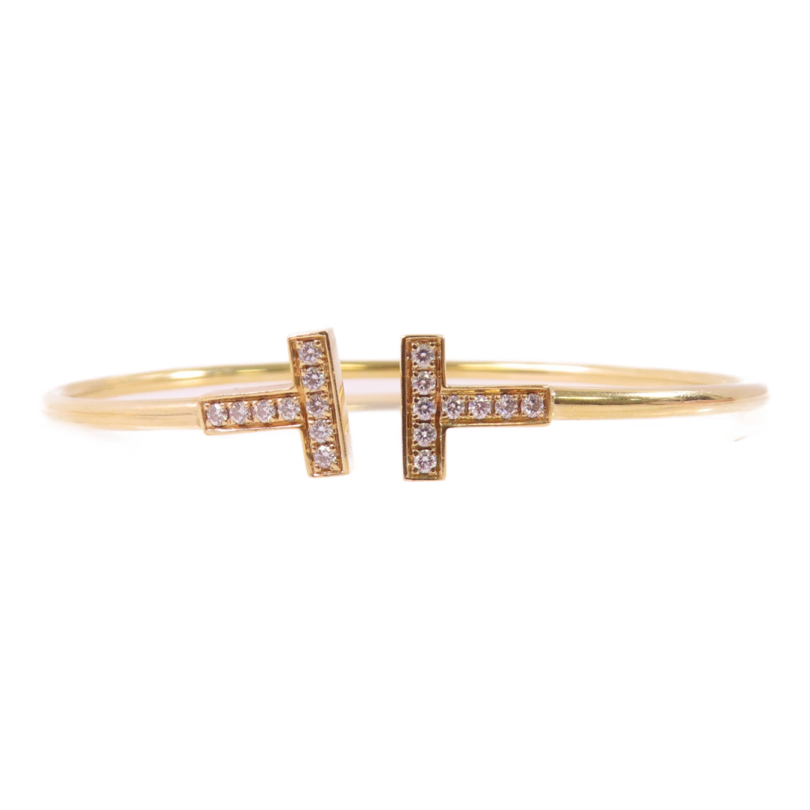 TIFFANY＆CO 18K玫瑰金T Wire Diamond Bracelet手鏈金色