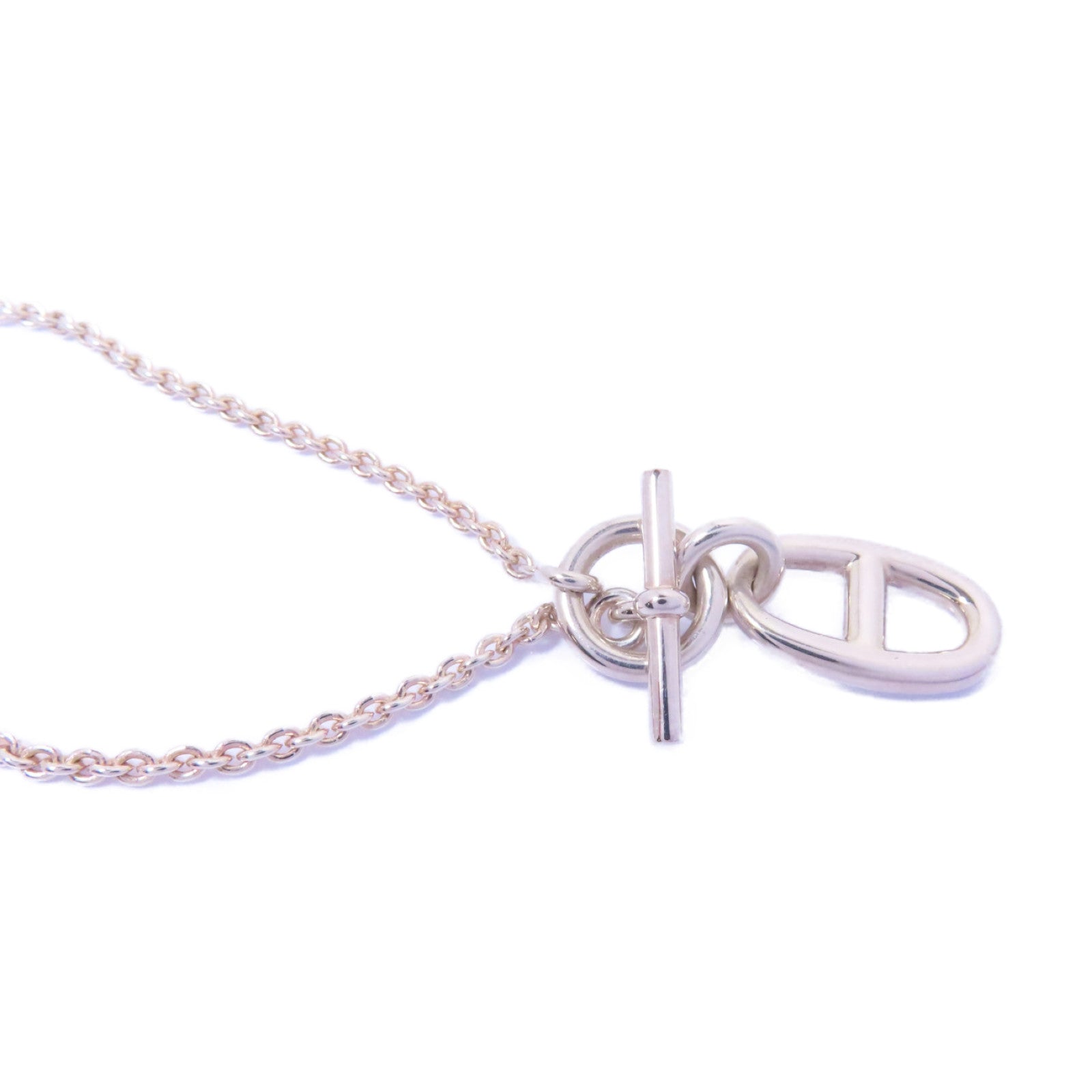 HERMES 925純銀Chaine D'ancre Pendant項鍊銀色
