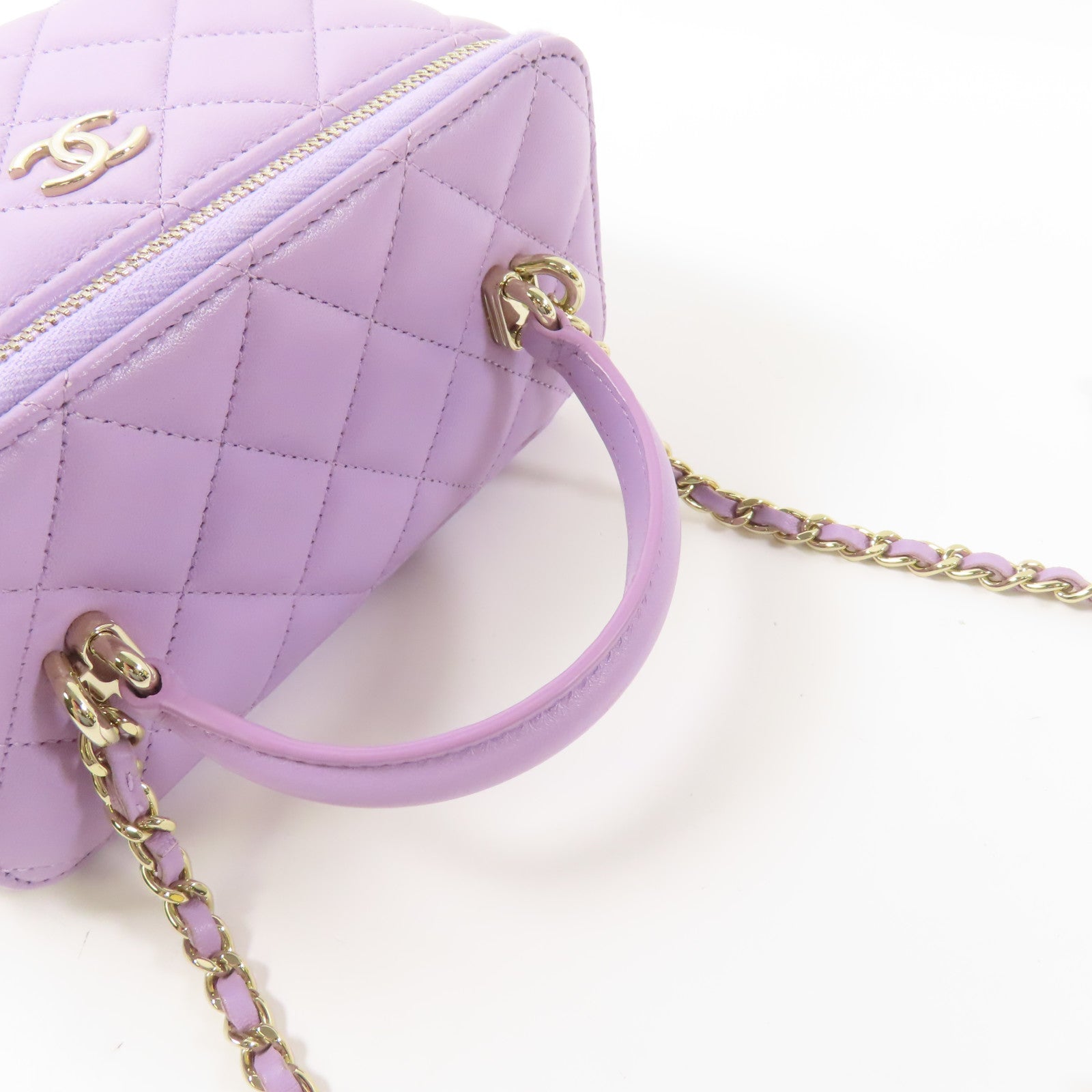 CHANEL 羊皮皮革Vanity Case金扣手挽肩背兩用袋