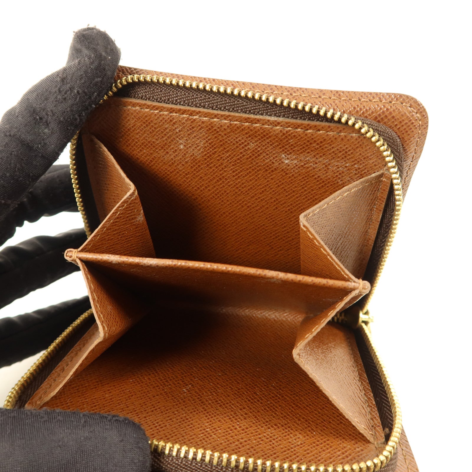 LOUIS VUITTON Monogram Compact Zipper Wallet金扣錢包