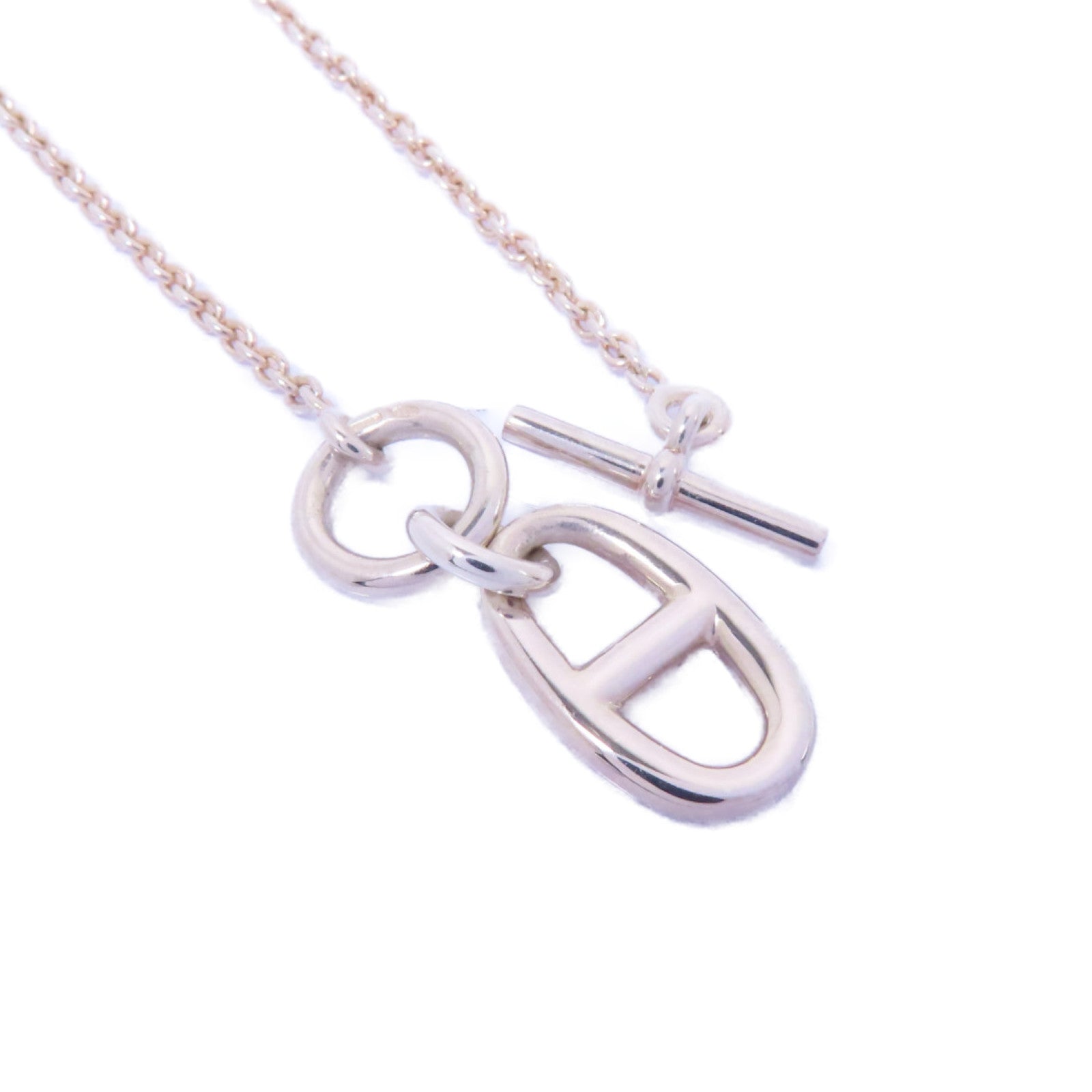HERMES 925純銀Chaine D'ancre Pendant項鍊銀色