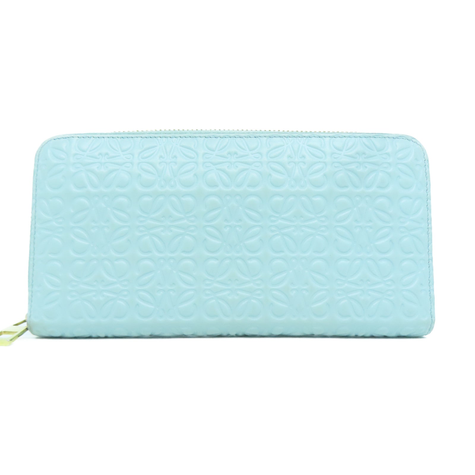 LOEWE 【激減優惠】牛皮皮革Long Wallet金扣長錢包淺藍色