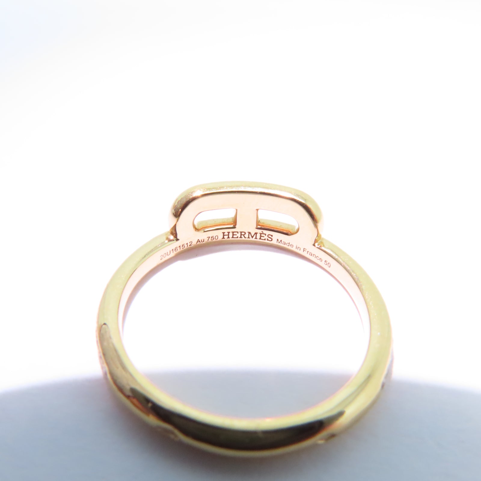HERMES 18K玫瑰金Link D RingHermes#50 US#5