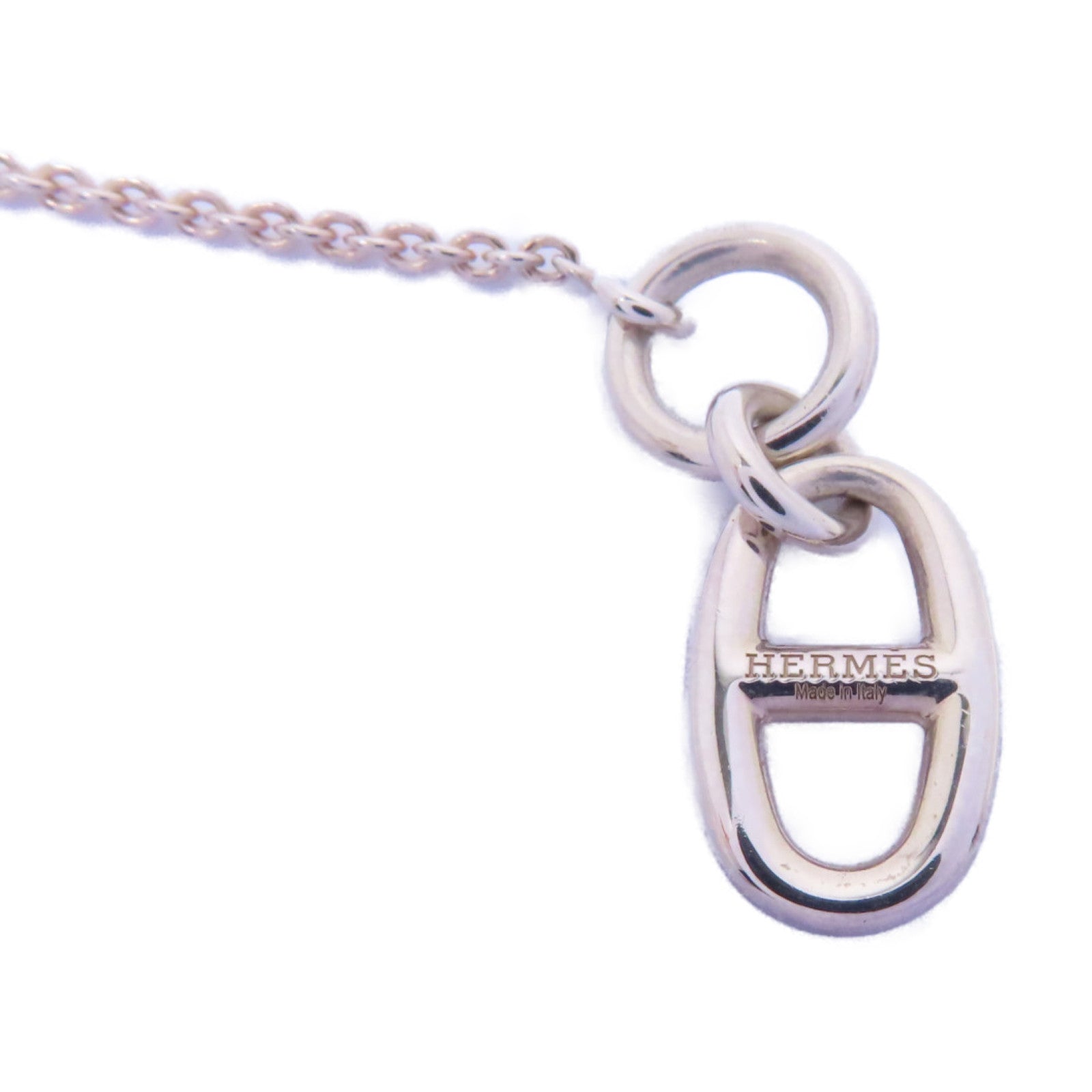 HERMES 925純銀Chaine D'ancre Pendant項鍊銀色