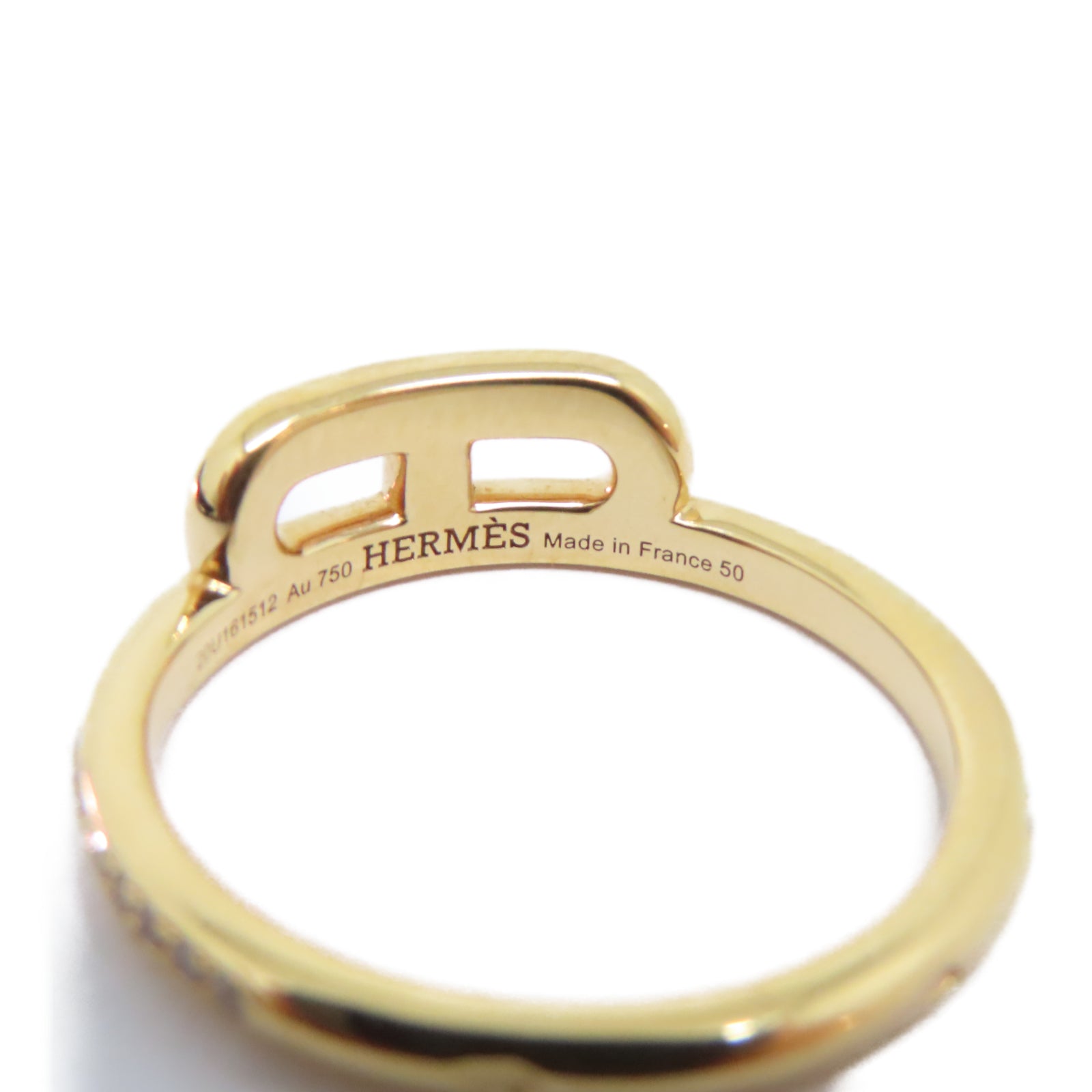 HERMES 18K玫瑰金Link D RingHermes#50 US#5