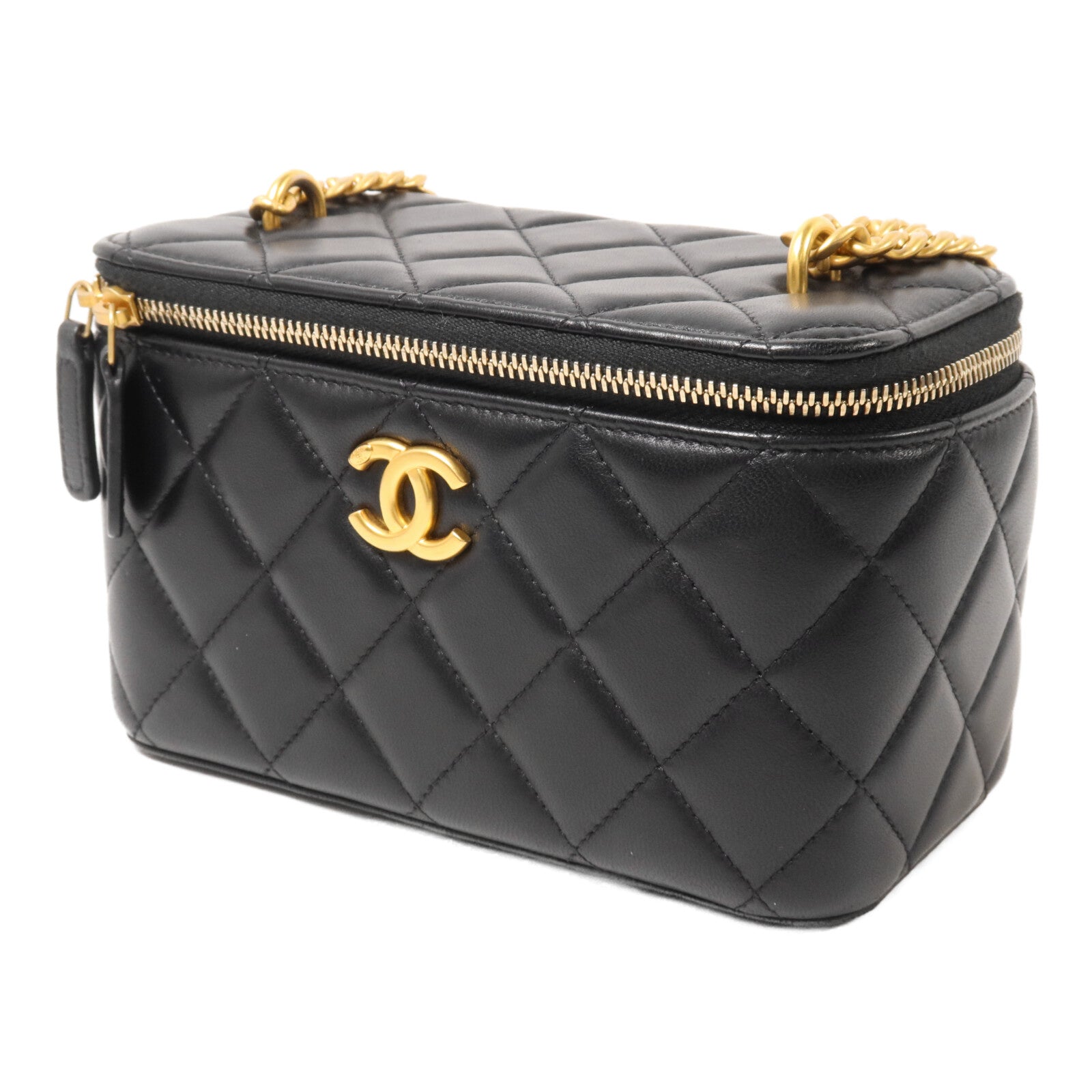 CHANEL 羊皮皮革Vanity Case鏈帶肩背袋