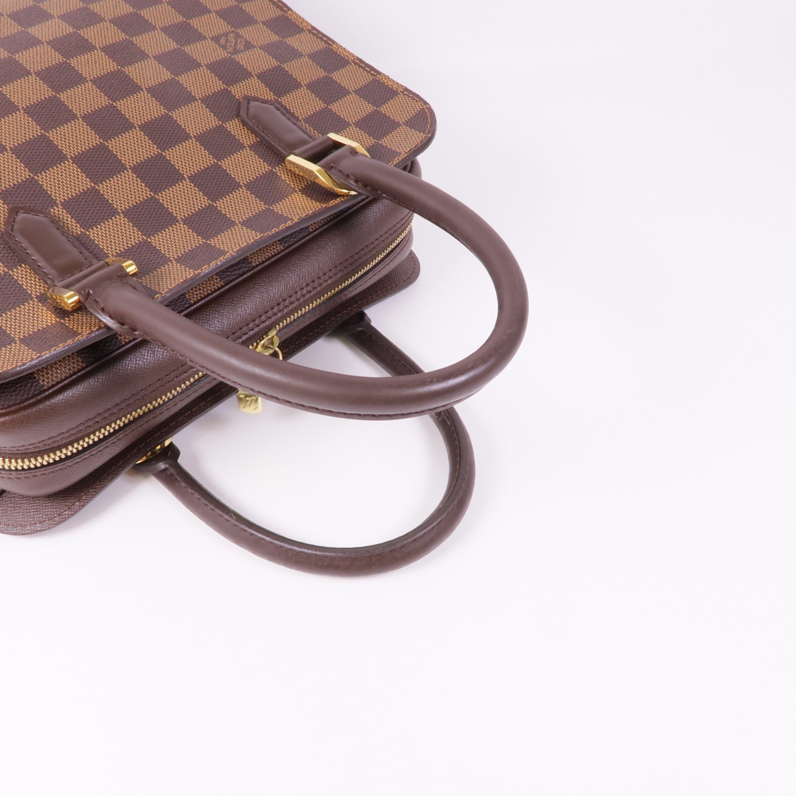 LOUIS VUITTON Damier Triana金扣手挽袋