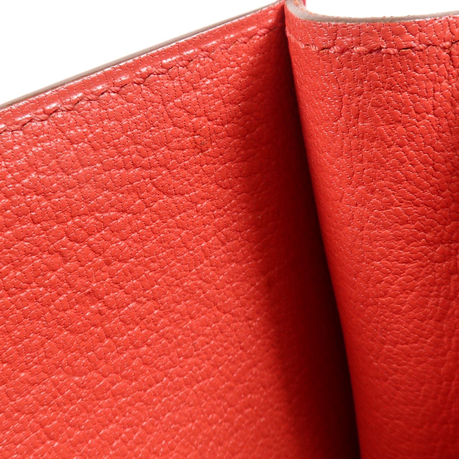 HERMES Clemence皮革Roulis Mini銀扣肩背袋Rouge Tomate