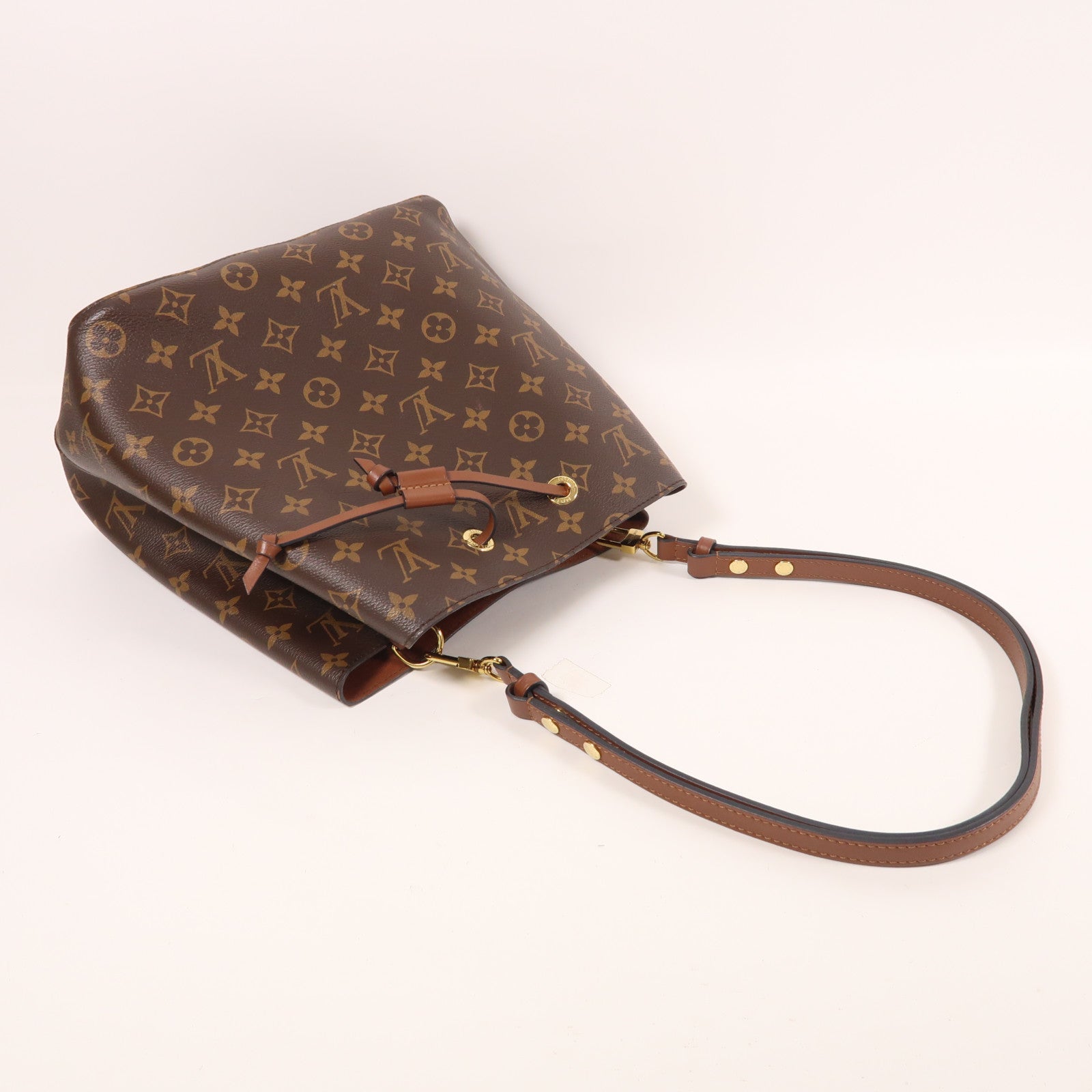 LOUIS VUITTON Monogram NeoNoe MM金扣肩背袋棕色