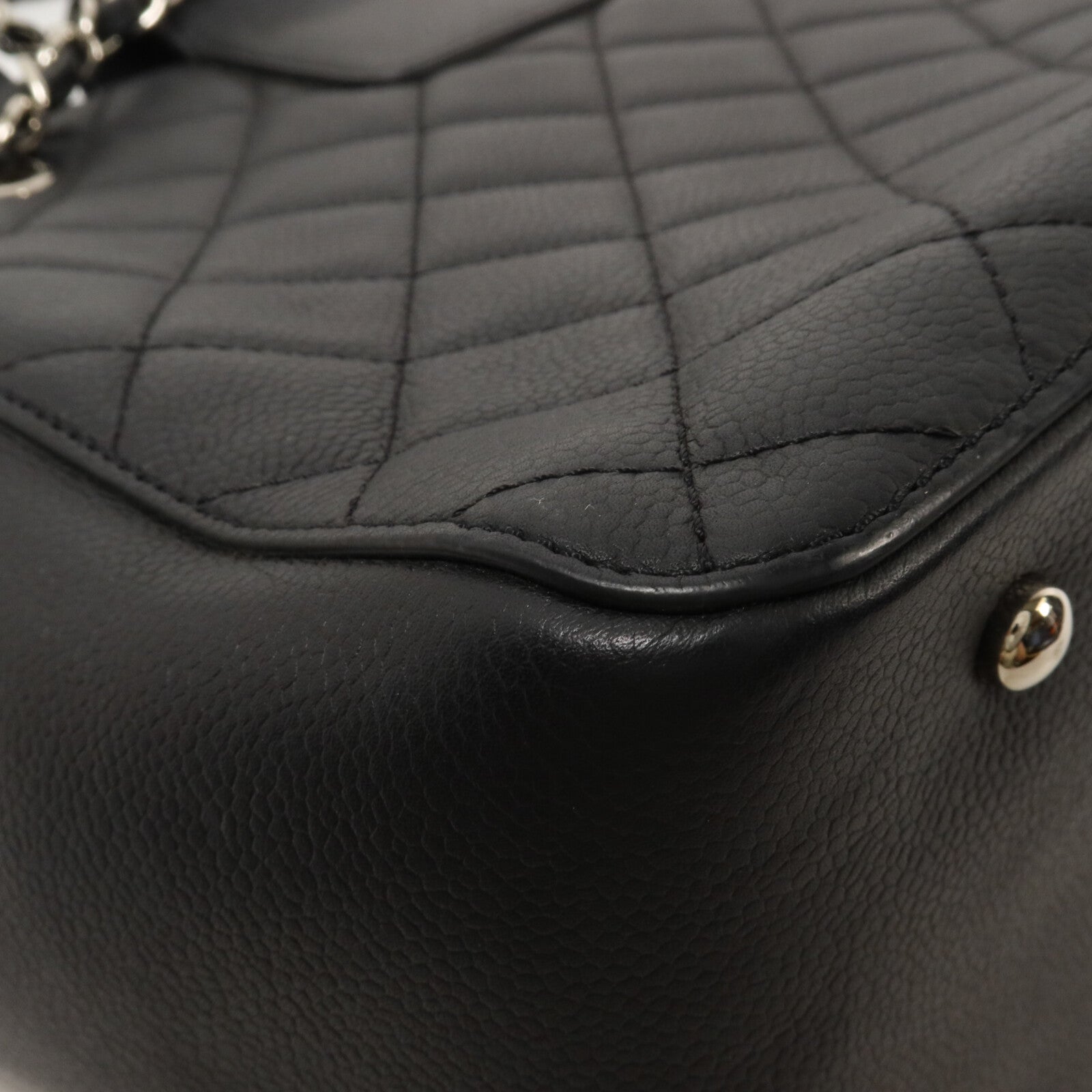 CHANEL 牛皮皮革CC Logo Shopping Bag鏈帶手挽肩背兩用袋