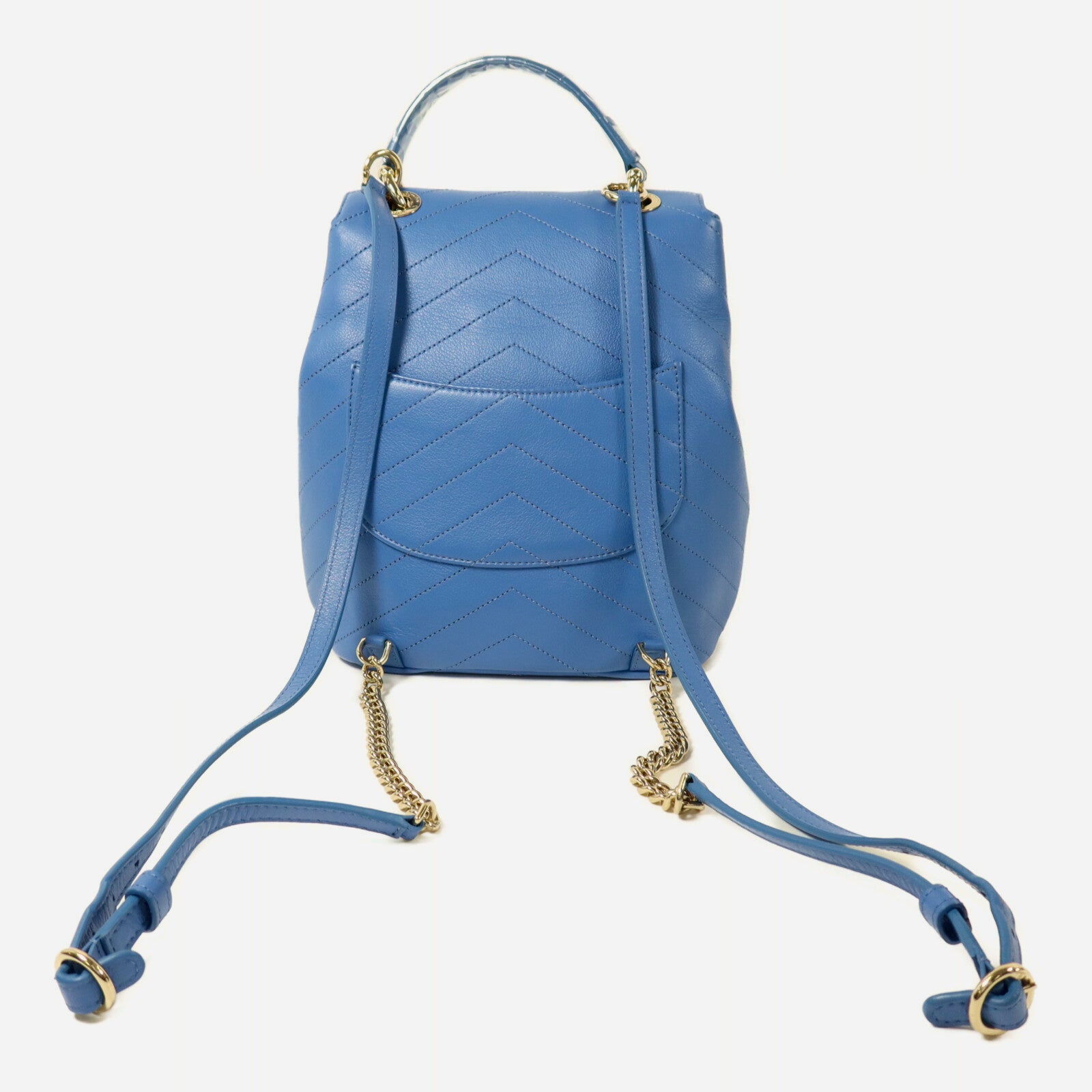 CHANEL 【激減優惠】牛皮皮革Backpack金扣鏈帶背包