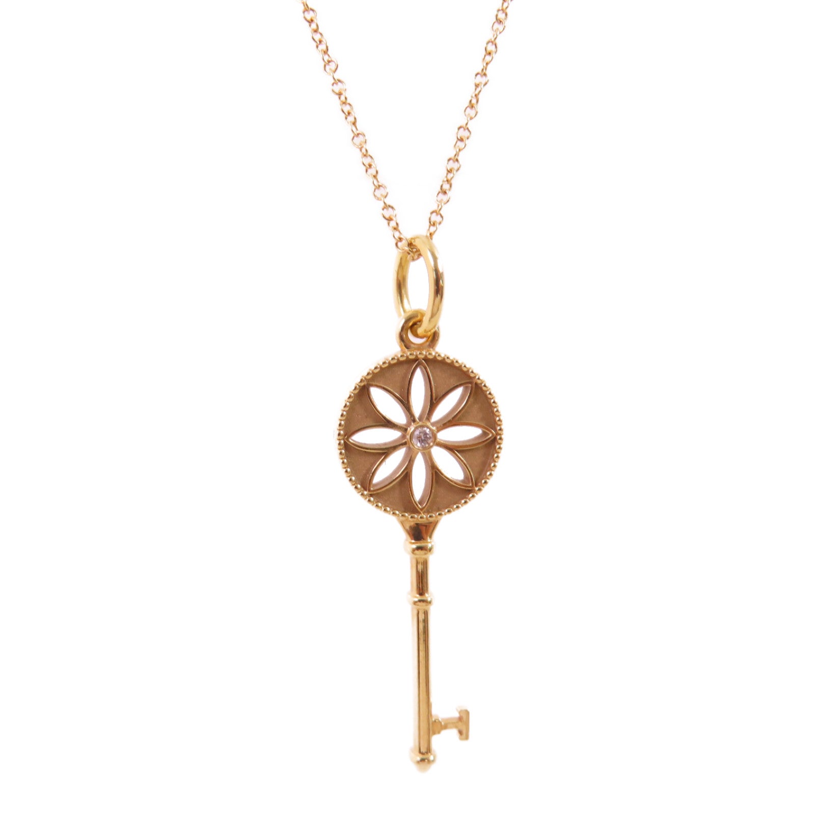 TIFFANY＆CO 18K玫瑰金Star Key Necklace項鏈金色