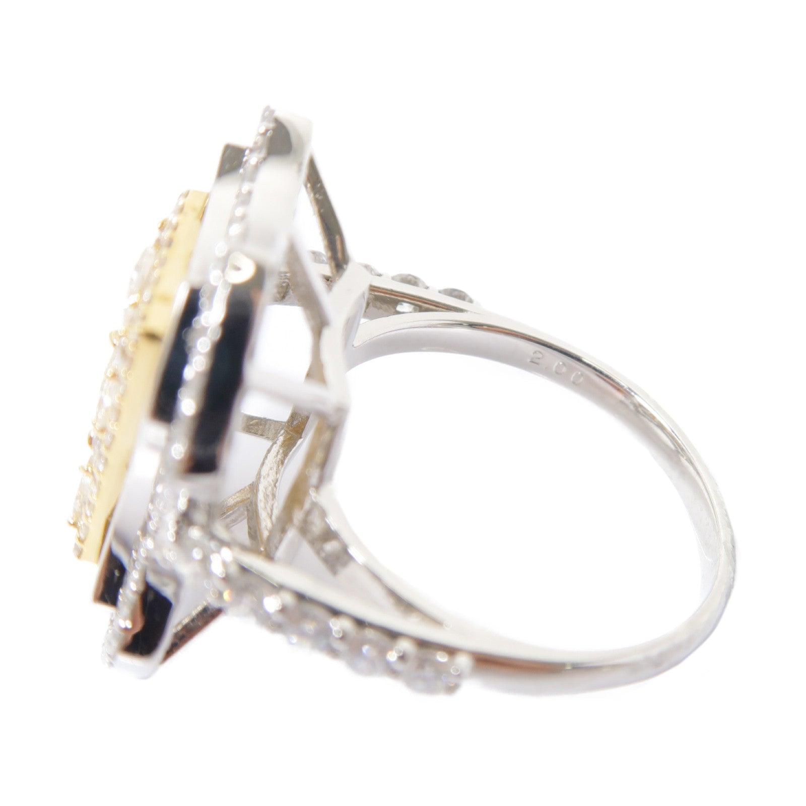 JEWELRY PT950鉑金/18K黃金Diamond Ring 2.00ct鑚石戒指US#6.5