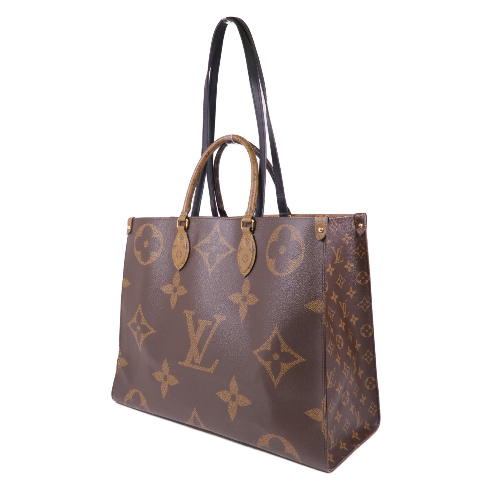LOUIS VUITTON Monogram Giant/Reverse On The Go MM金扣手挽肩背兩用袋