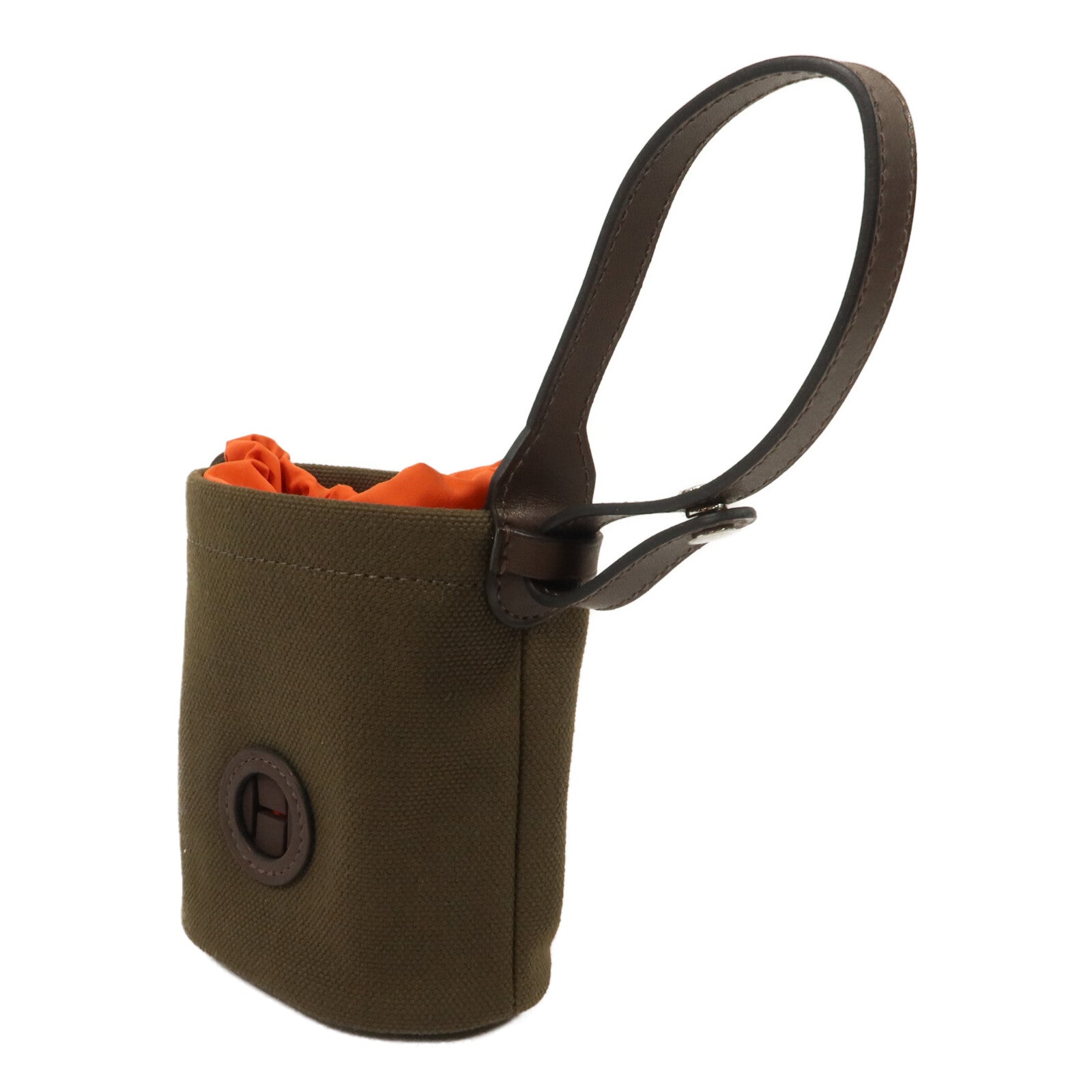 HERMES 帆布/Barenia皮革On The Go Pouch手拿包Kaki/Feu