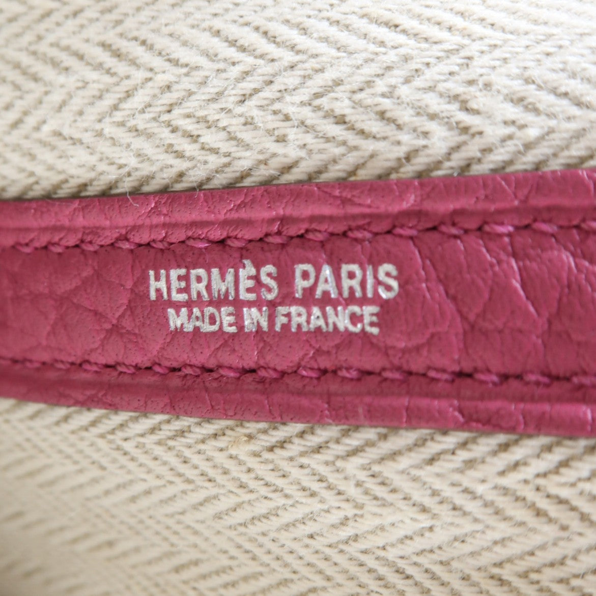 HERMES Clemence皮革Garden Party PM銀扣手挽袋Tosca