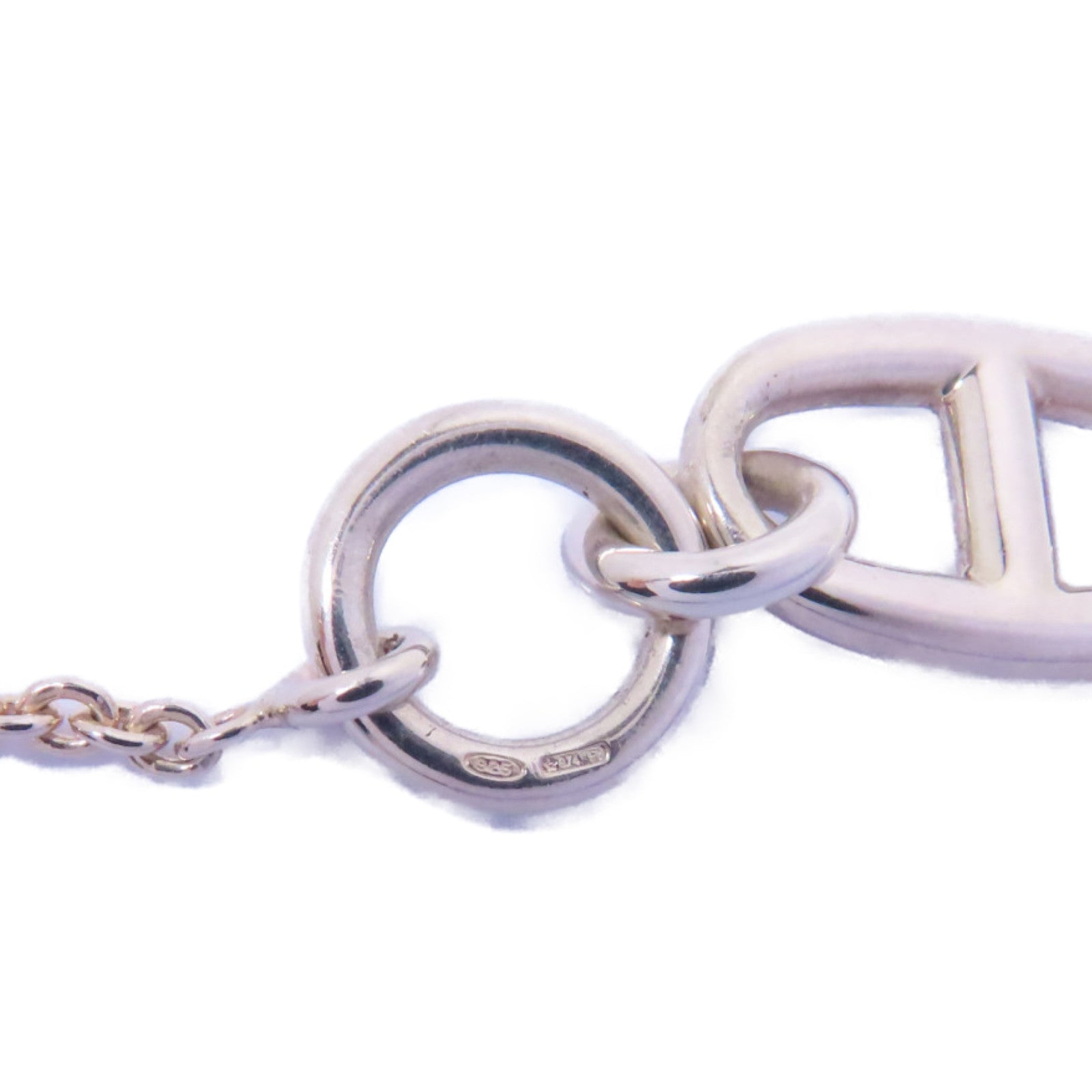 HERMES 925純銀Chaine D'ancre Pendant項鍊銀色