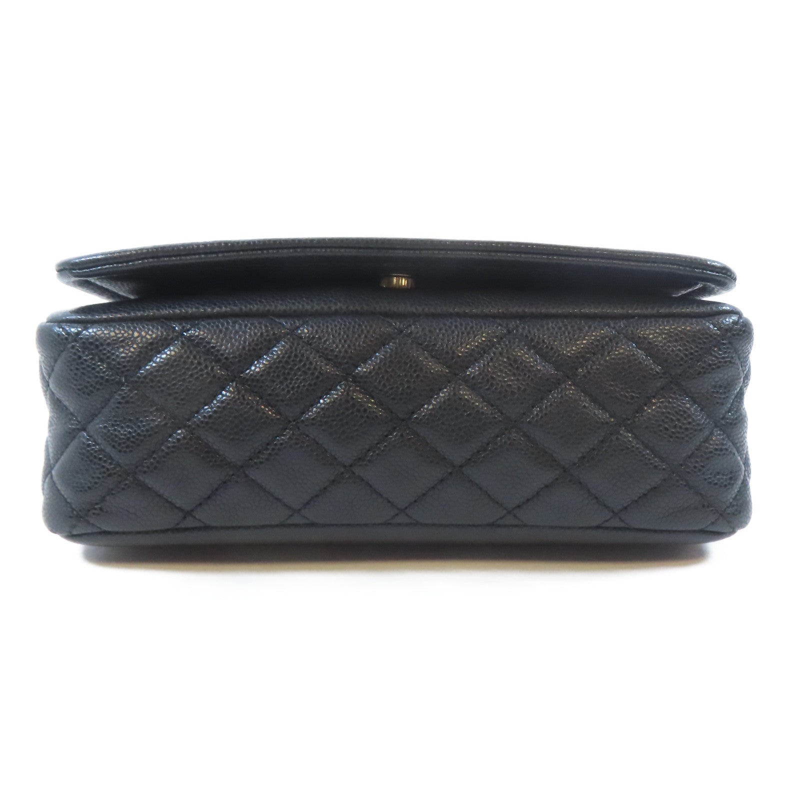 CHANEL Caviar皮革Chain Shoulder Bag銀扣鏈帶肩背袋黑色