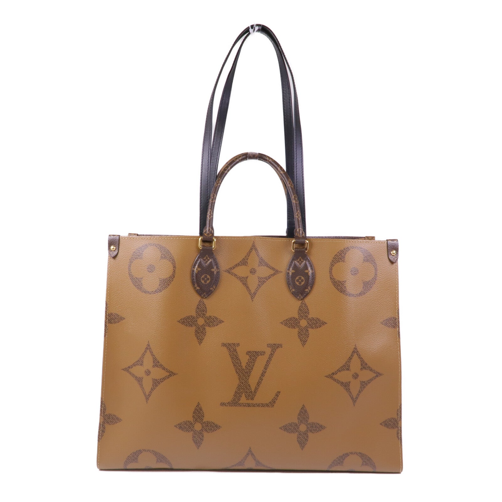 LOUIS VUITTON Monogram Giant/Reverse On The Go MM金扣手挽肩背兩用袋