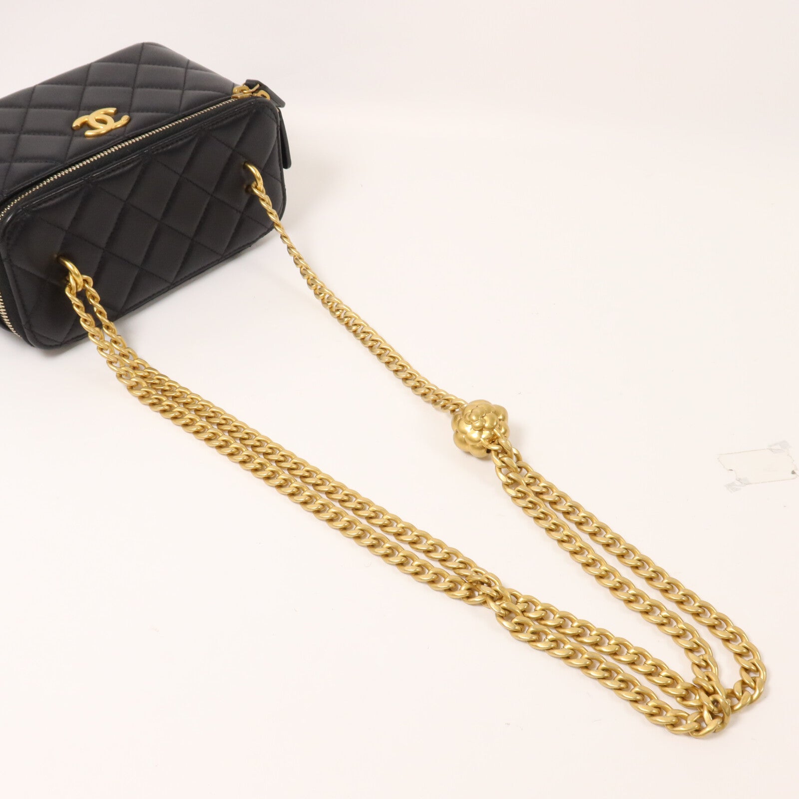CHANEL 羊皮皮革Vanity Case鏈帶肩背袋