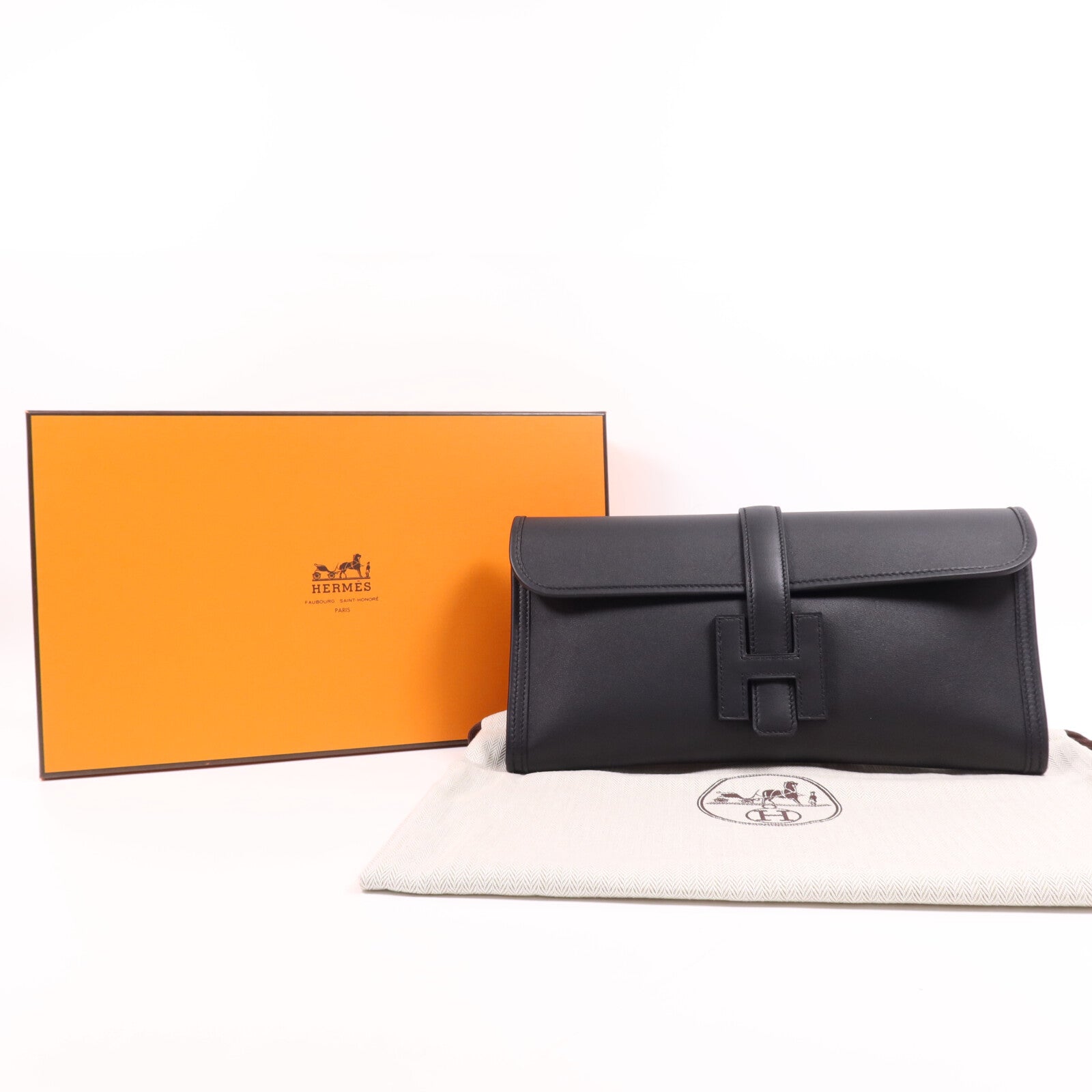 HERMES Swift皮革Jige PM手拿包Noir