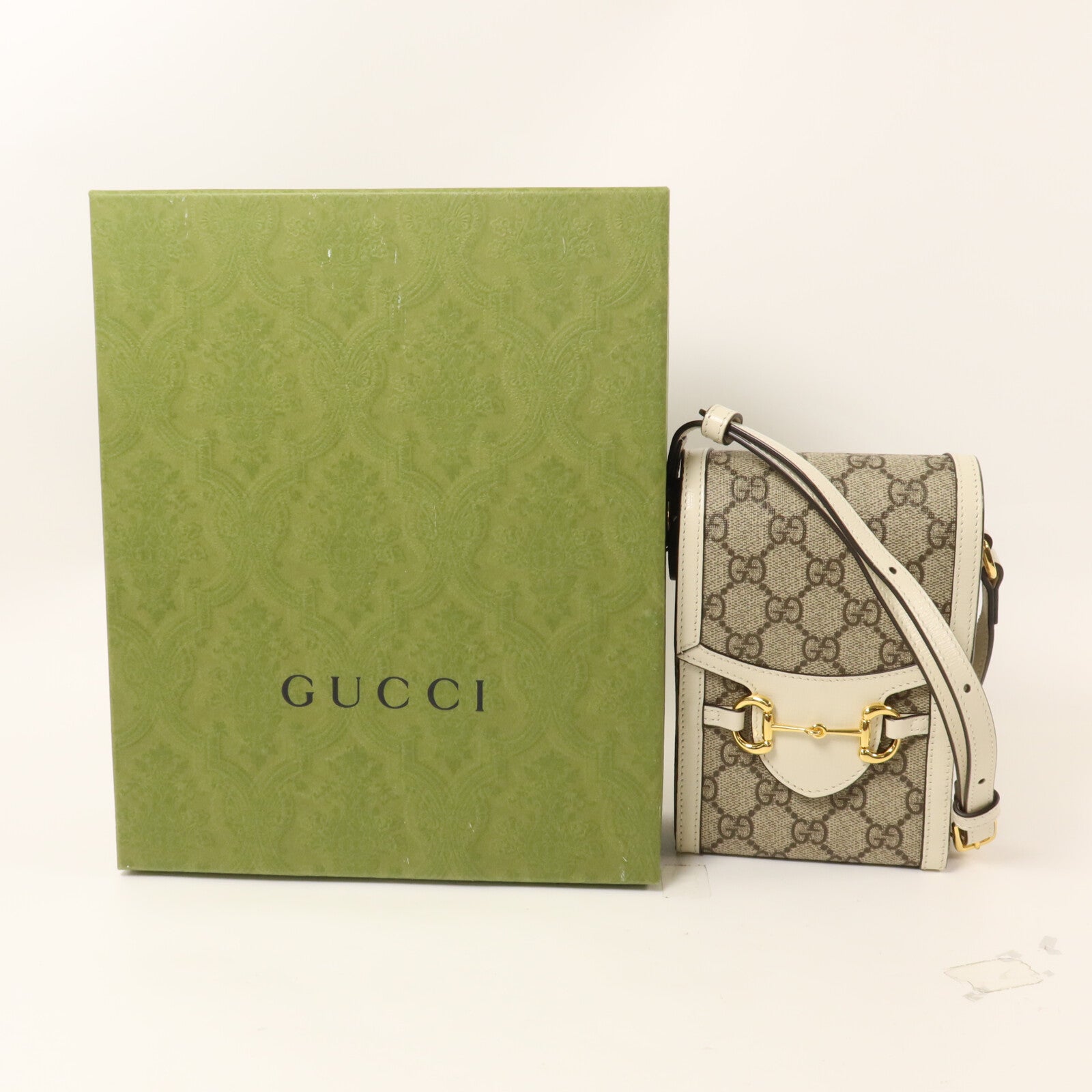 GUCCI 塗層帆布Horsebit Jumbo GG Shoulder Bag肩背袋