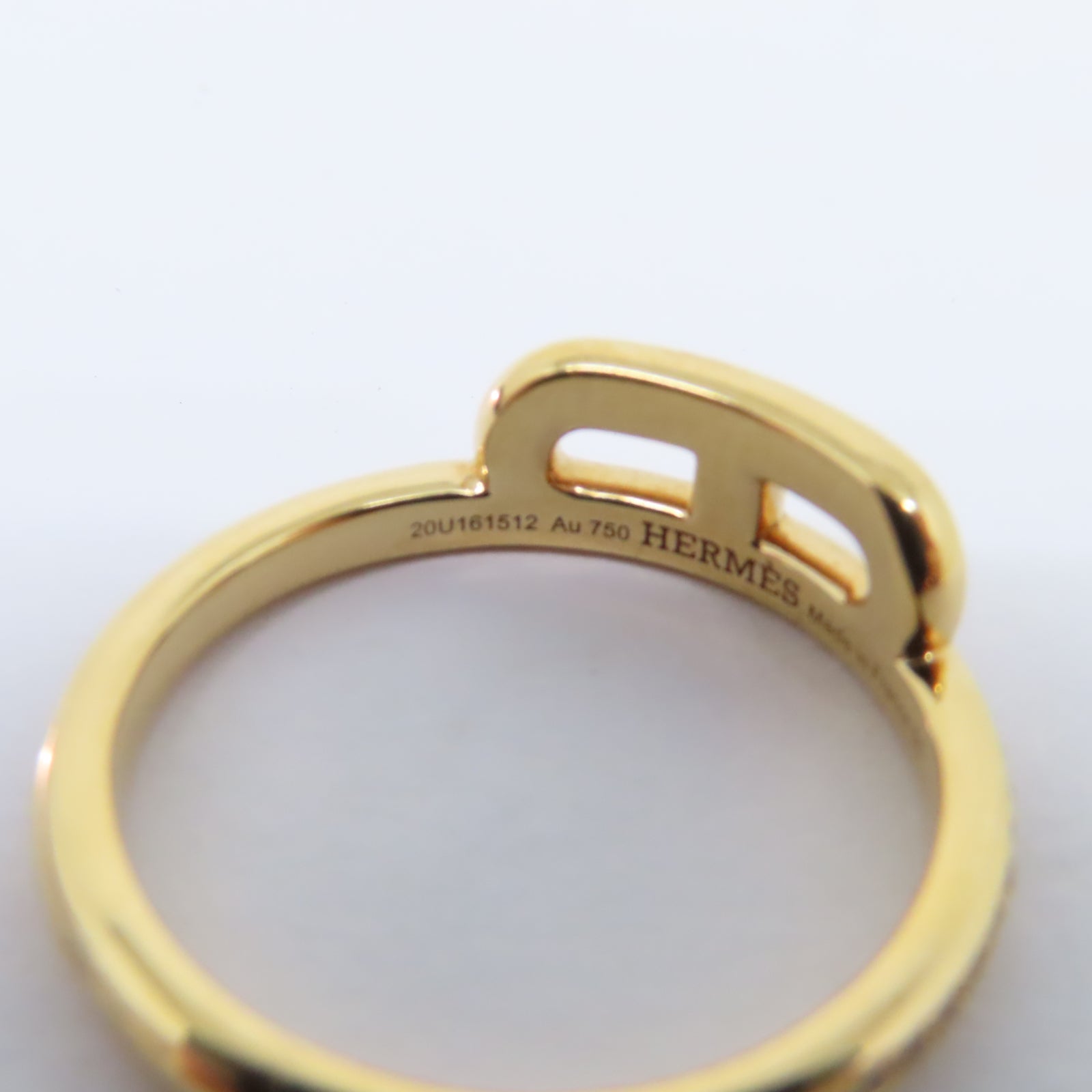 HERMES 18K玫瑰金Link D RingHermes#50 US#5