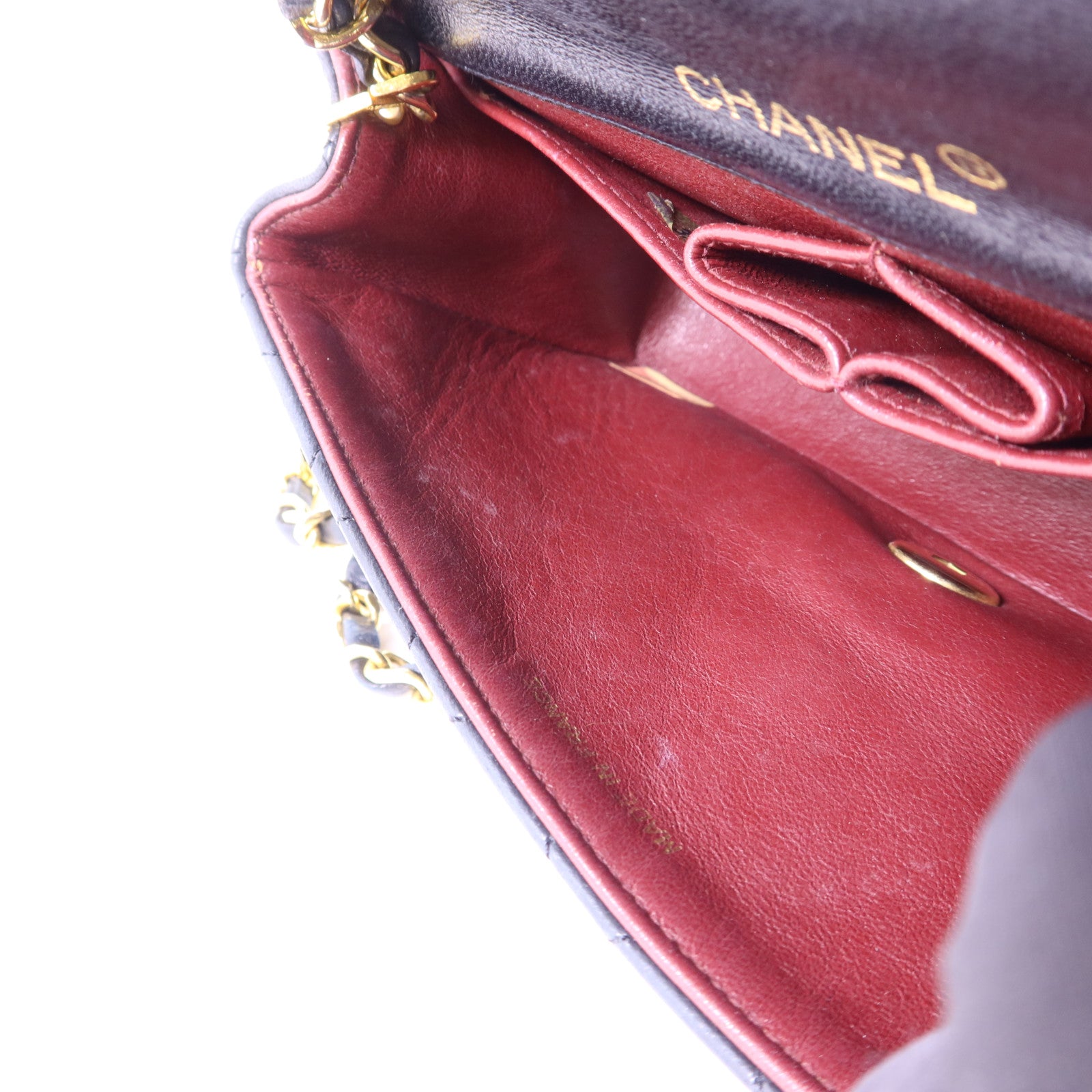 CHANEL 牛皮皮革Chain Shoulder Bag金扣鏈帶肩背袋