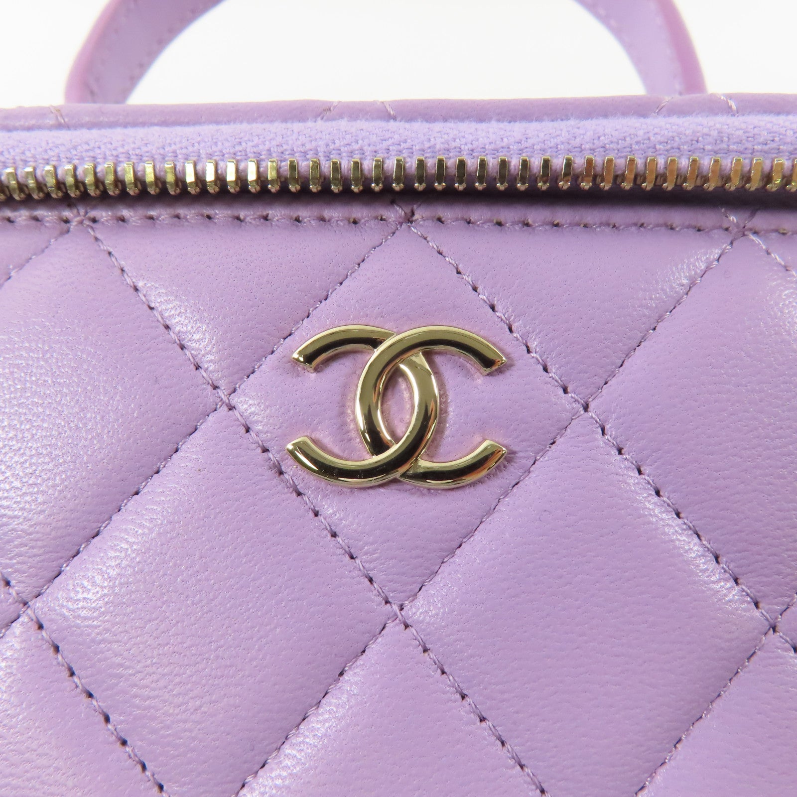 CHANEL 羊皮皮革Vanity Case金扣手挽肩背兩用袋