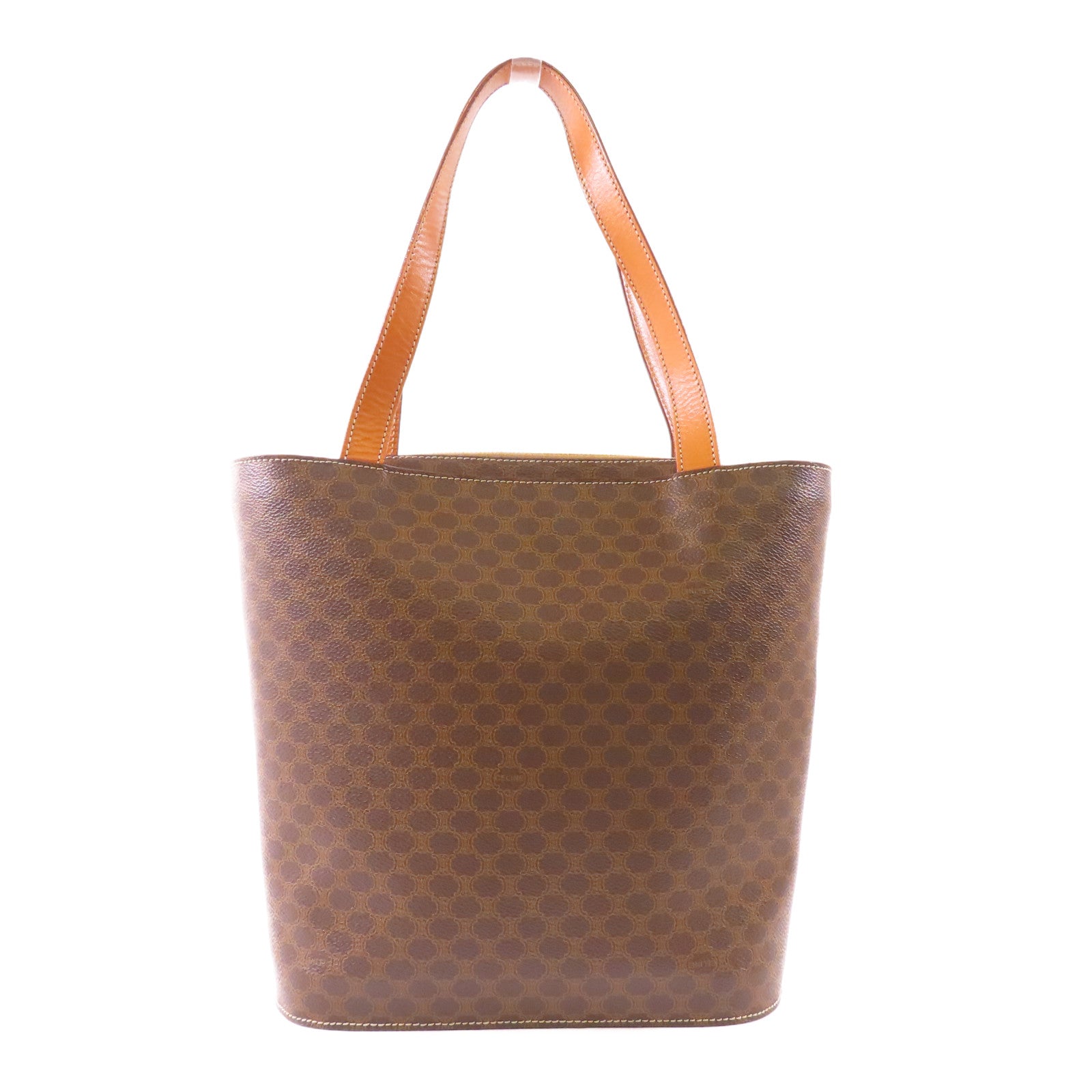 CELINE 塗層帆布Macadam Triomphe Tote 金扣肩背袋