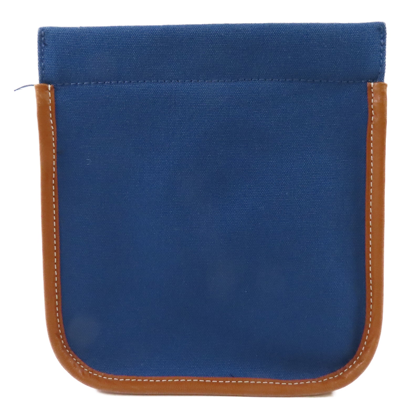 HERMES 帆布Pouch銀扣小袋
