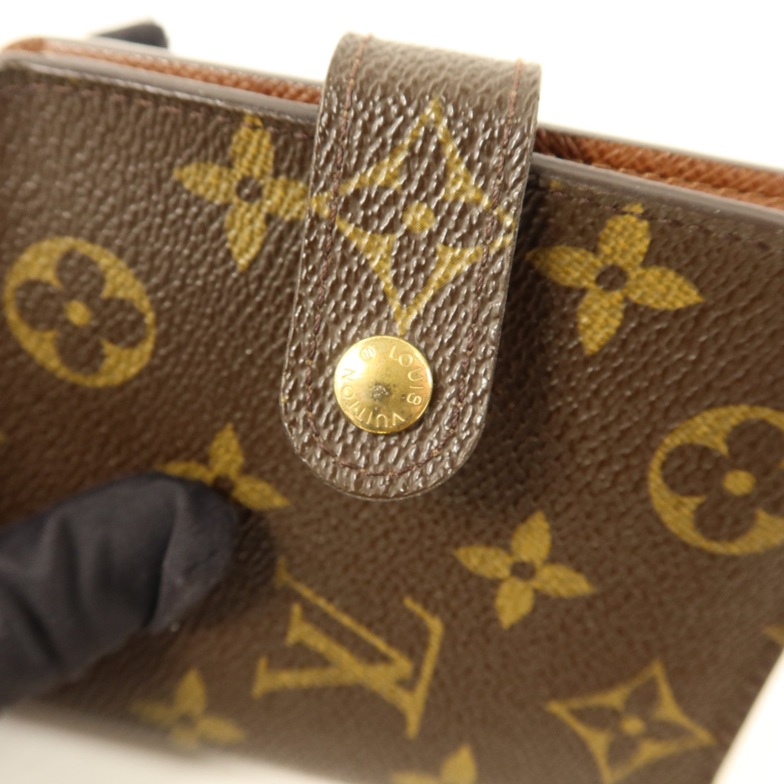 LOUIS VUITTON Monogram Compact Zipper Wallet金扣錢包