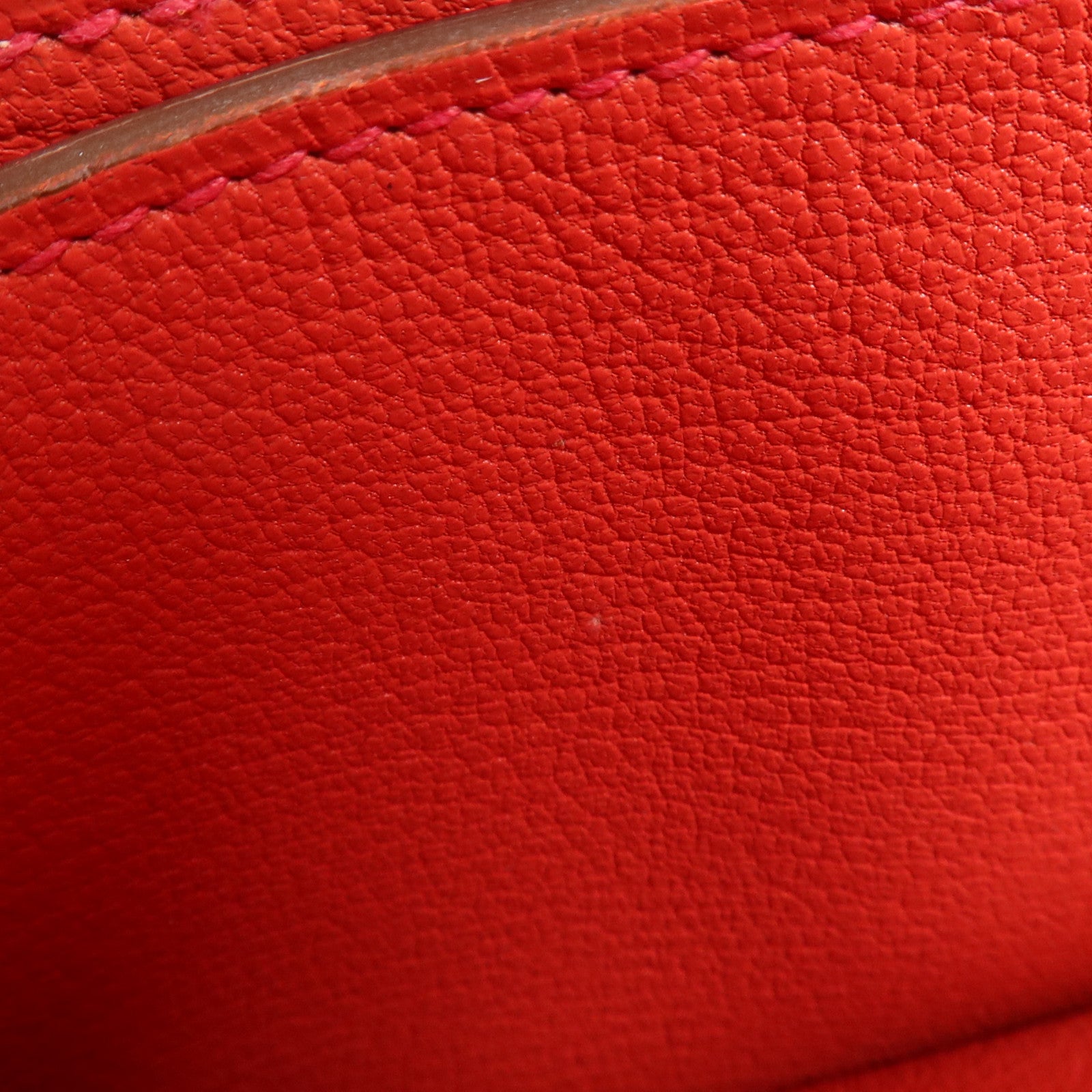 HERMES Clemence皮革Roulis Mini銀扣肩背袋Rouge Tomate