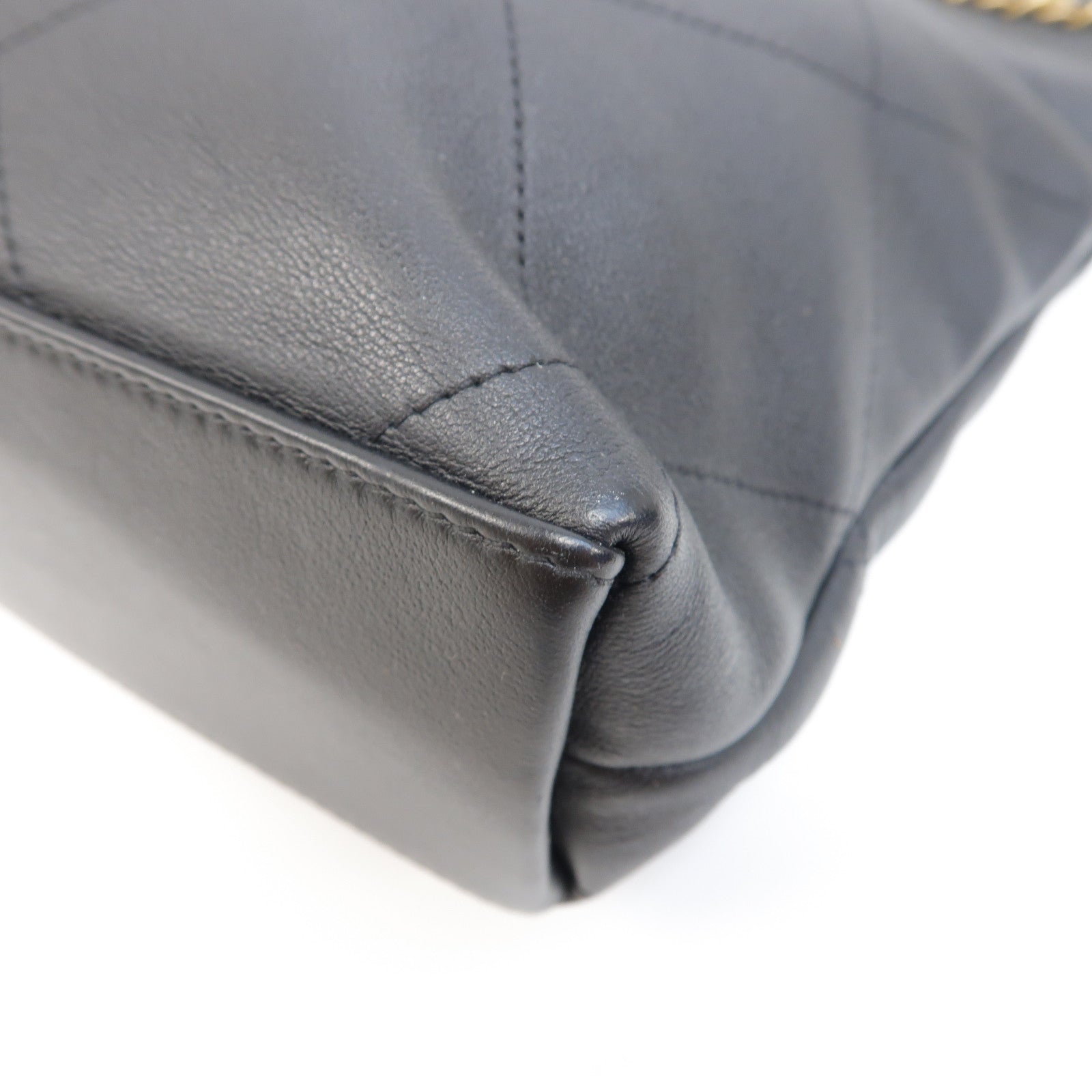 CHANEL 菱格羊皮皮革2way Chain Shoulder Bag金扣鏈帶手挽肩背兩用袋黑色