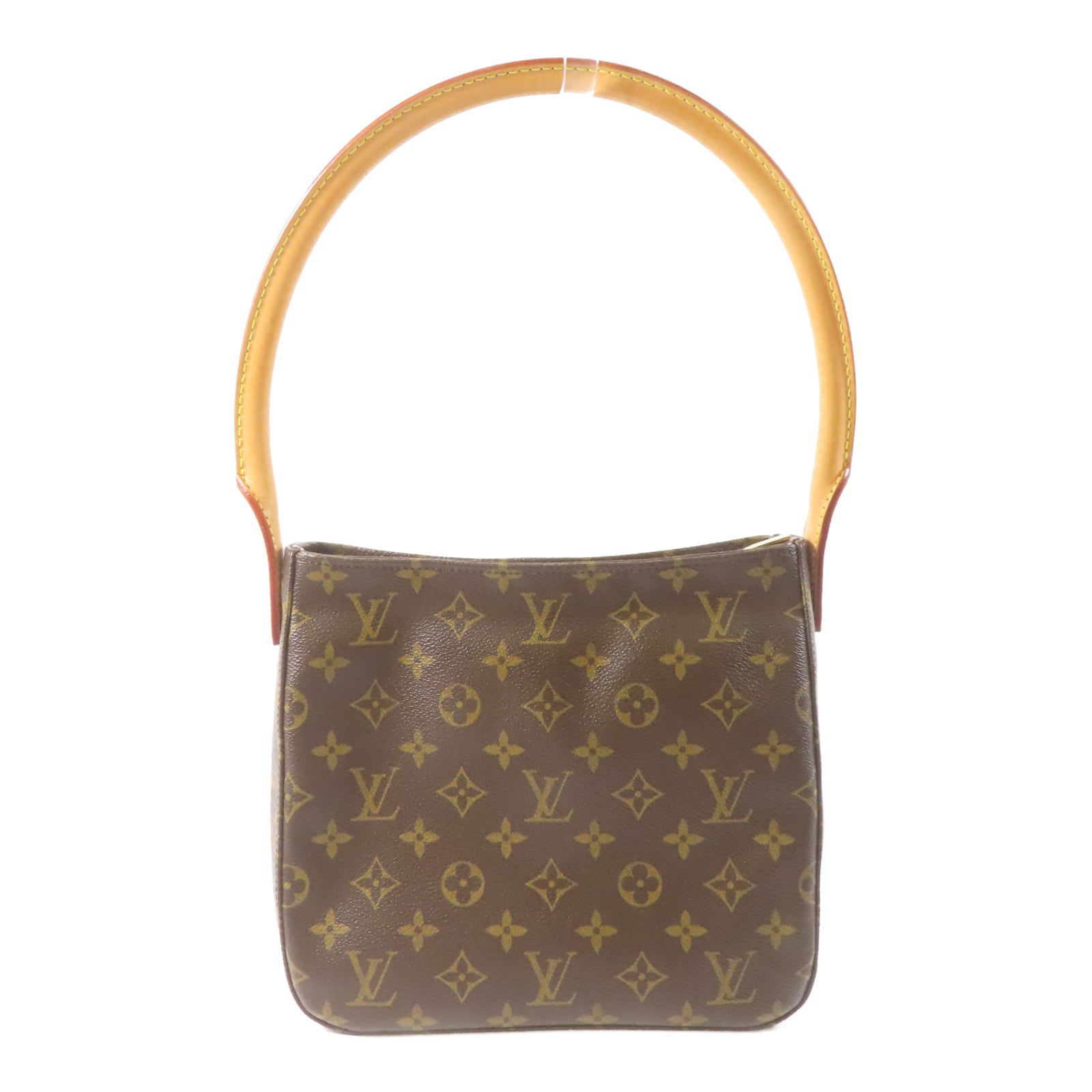 LOUIS VUITTON Monogram Looping MM金扣肩背袋啡色