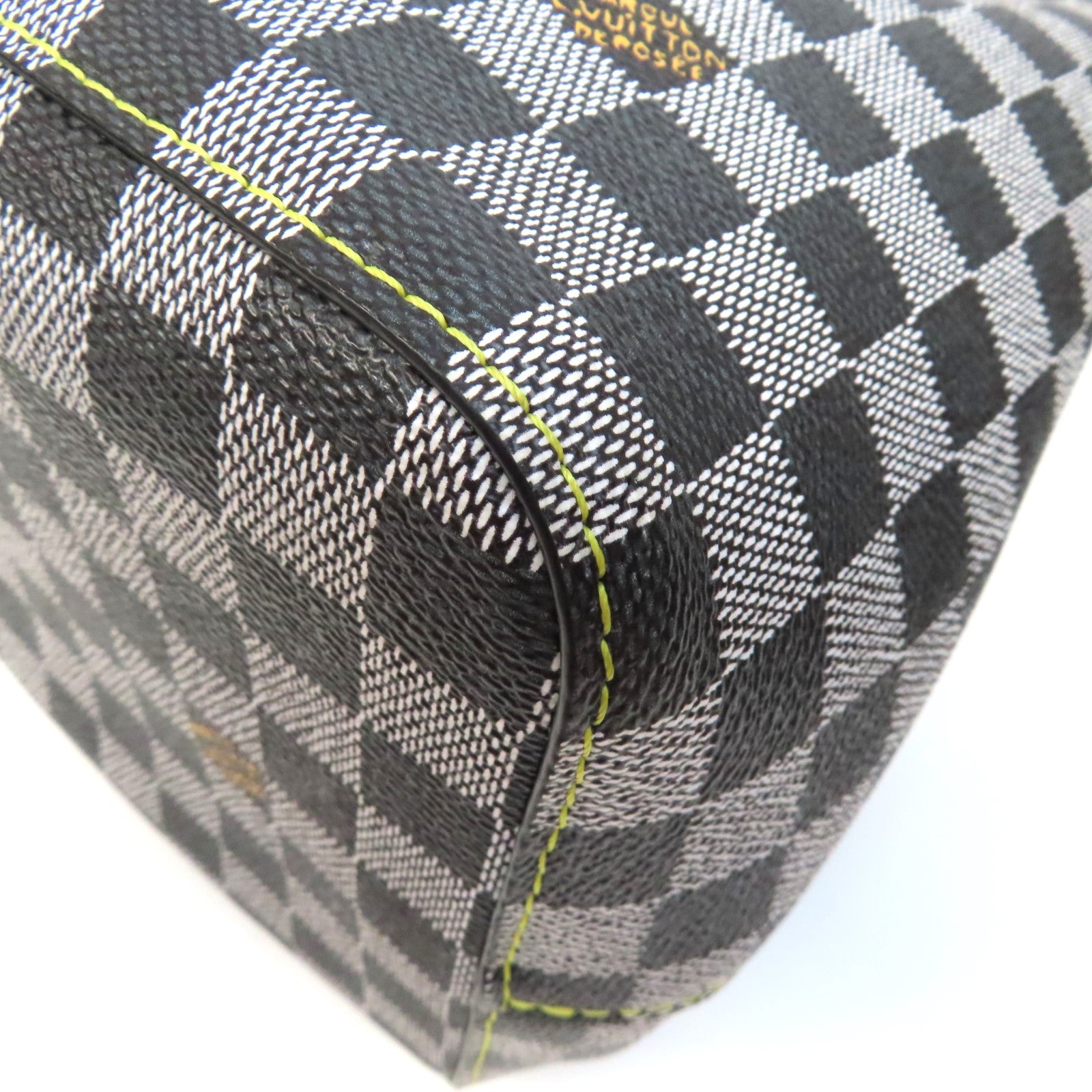 LOUIS VUITTON Damier NéoNoé MM銀扣肩背袋黑色/白色/藍色