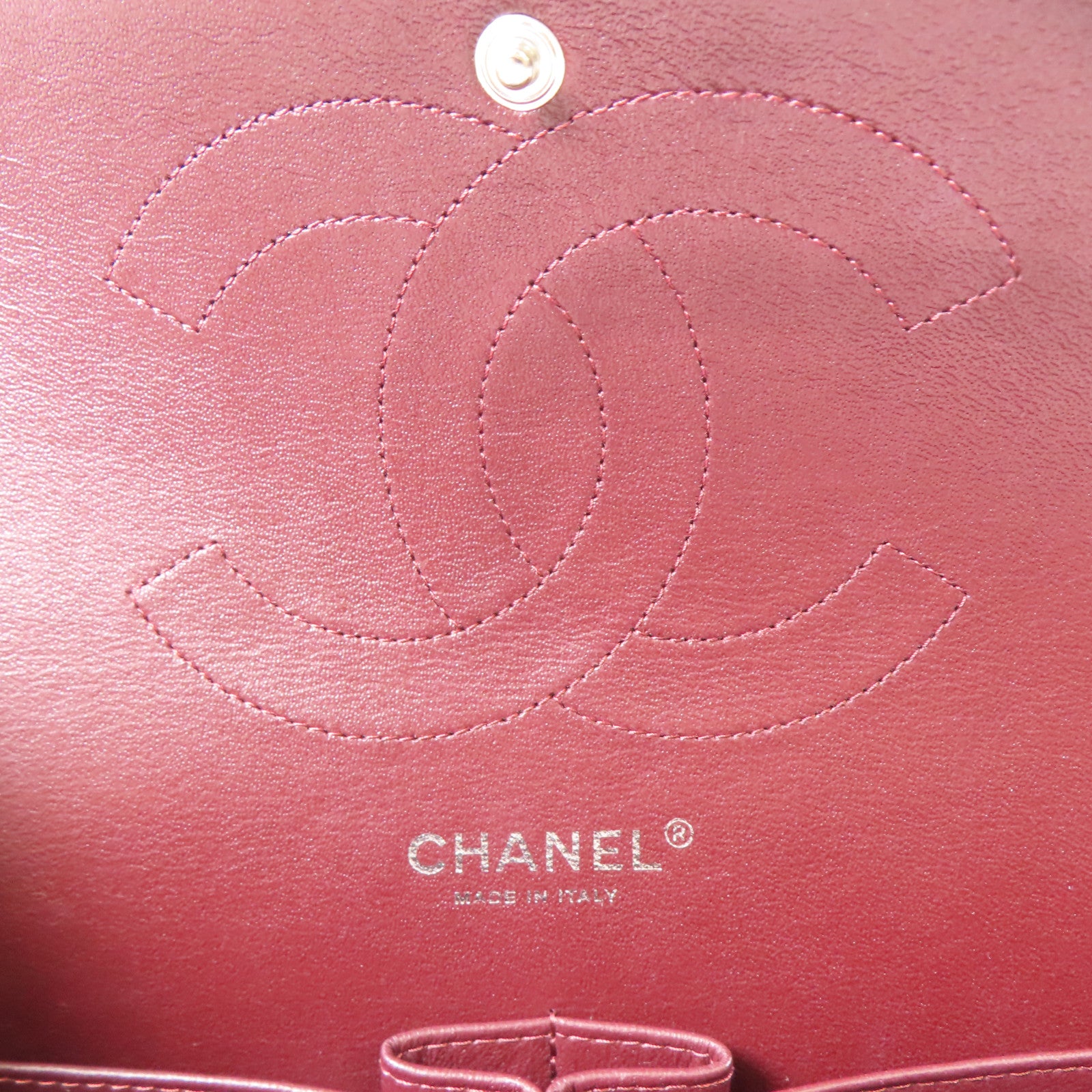 CHANEL 羊皮皮革Large Classic銀扣鏈帶肩背袋黑色