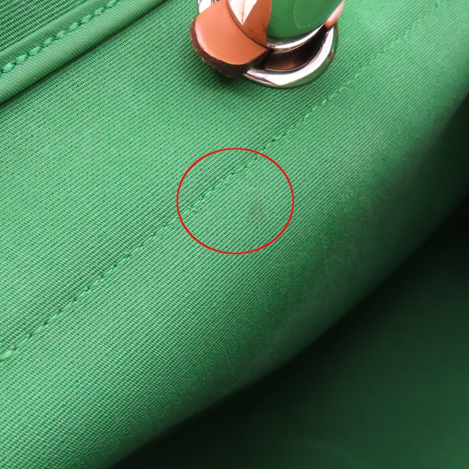 HERMES 帆布Herbag PM 2Way Shoulder Bag銀扣手挽肩背兩用袋Cactus鴨綠色