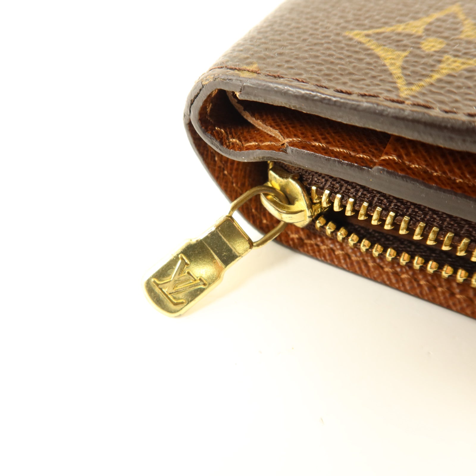 LOUIS VUITTON Monogram Compact Zipper Wallet金扣錢包