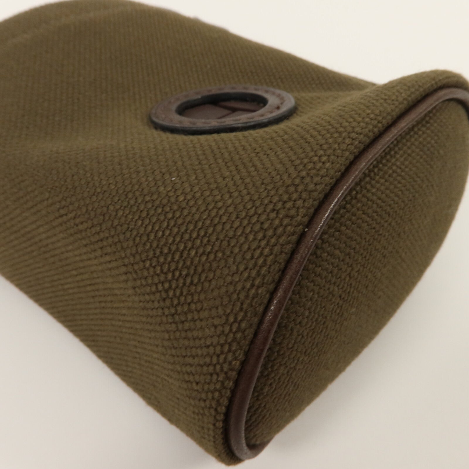 HERMES 帆布/Barenia皮革On The Go Pouch手拿包Kaki/Feu