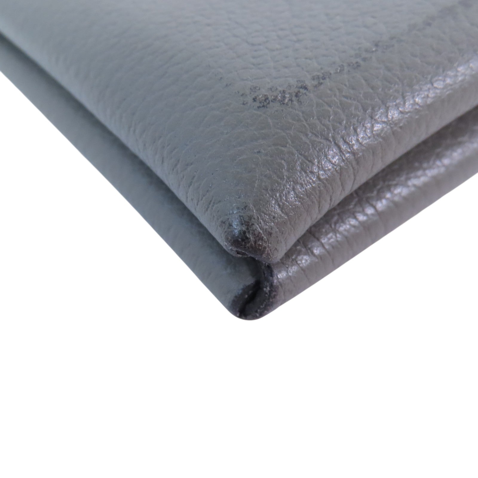 HERMES 【激減優惠】Clemence皮革Calvi Duo銀扣卡套