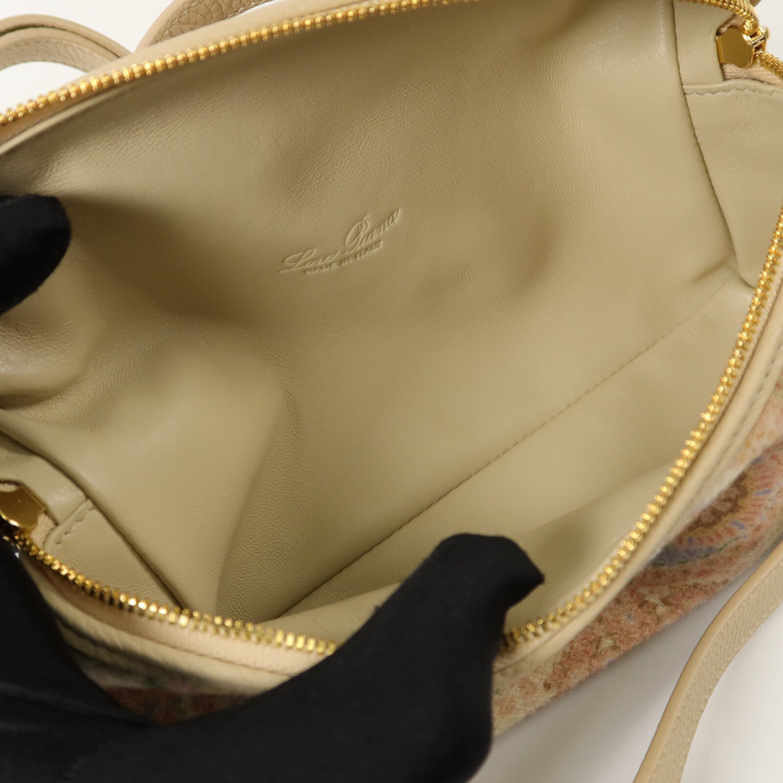 Loro Piana 牛皮皮革/羊絨Extra Pocket L19肩背袋