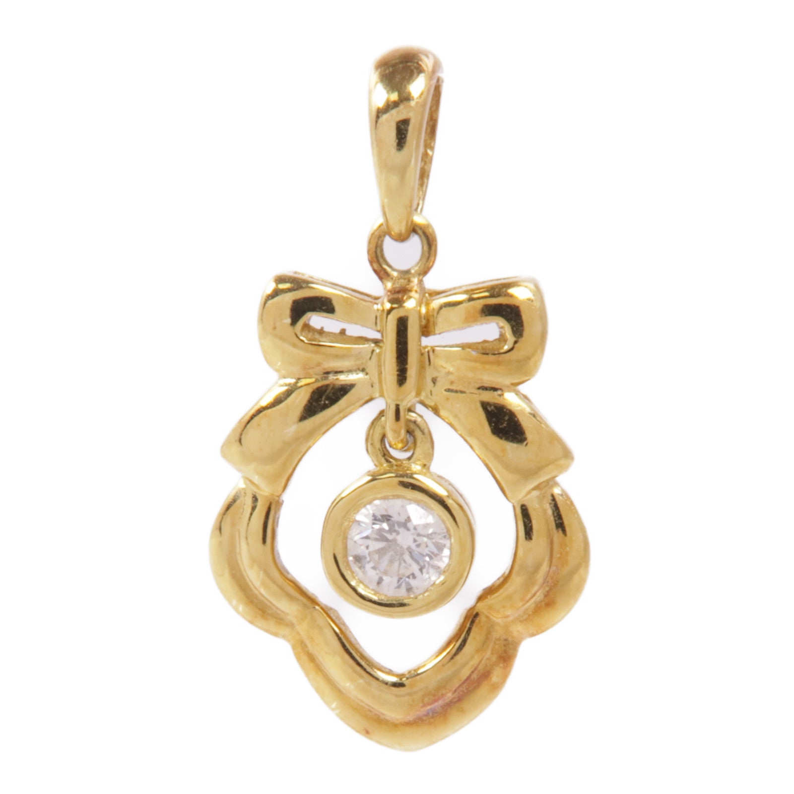 JEWELRY 【激減優惠】18K黃金Diamond Pendant Top鑽石吊墜