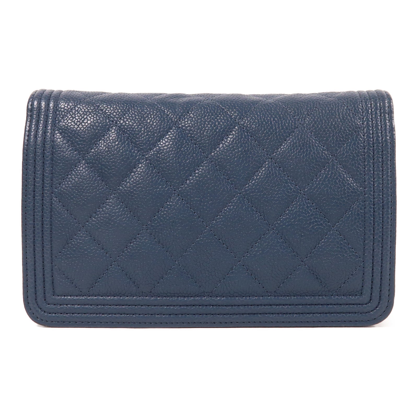 CHANEL 牛皮皮革Boy Wallet On Chain金扣鏈帶肩背袋