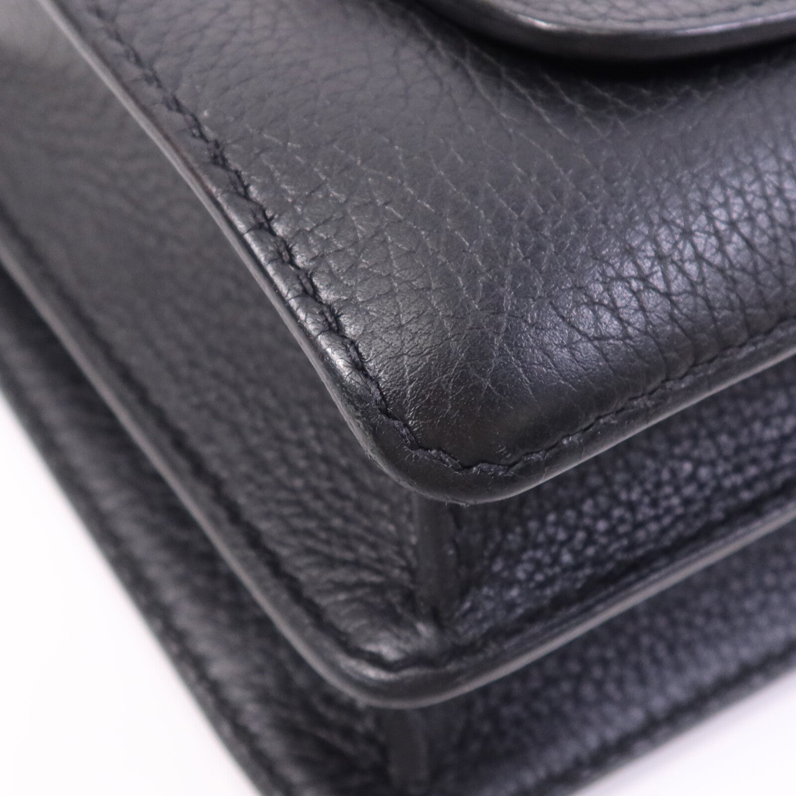 HERMES Clemence皮革Roulis 23銀扣肩背袋Noir