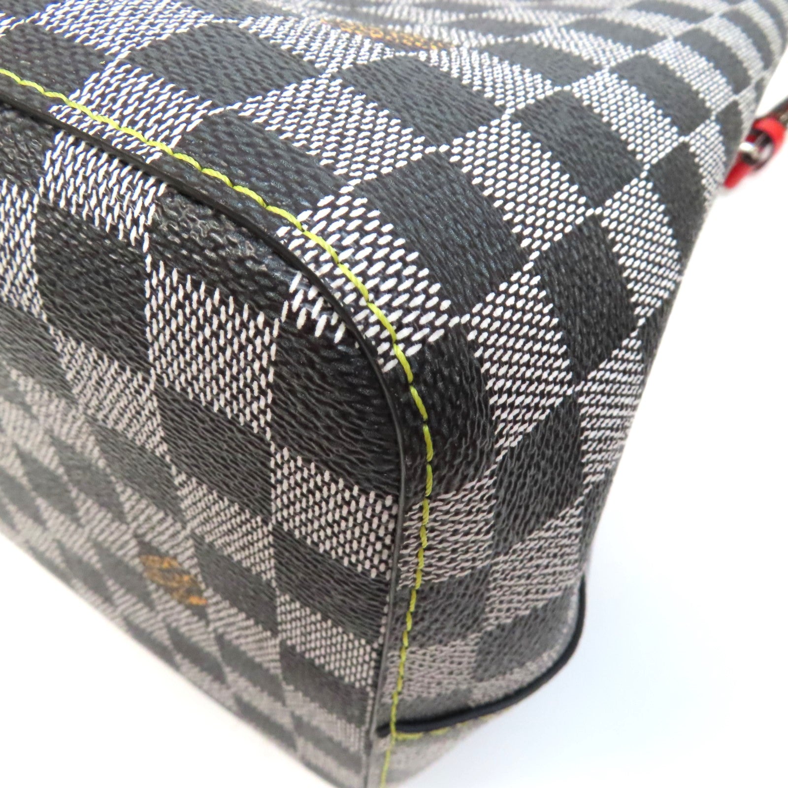 LOUIS VUITTON Damier NéoNoé MM銀扣肩背袋黑色/白色/藍色