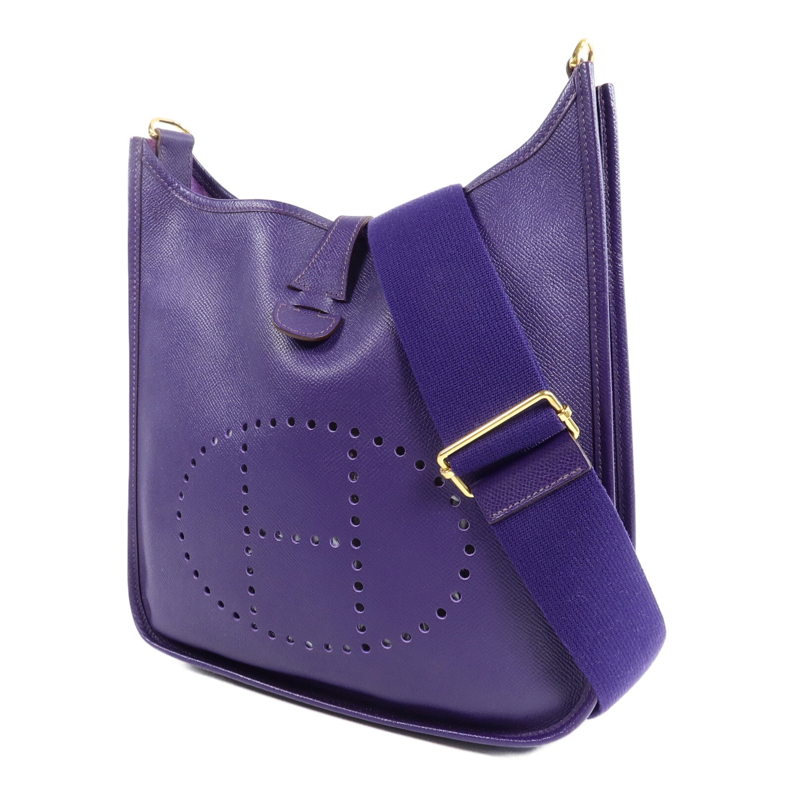 HERMES Epsom皮革Evelyne PM肩背袋Anemone