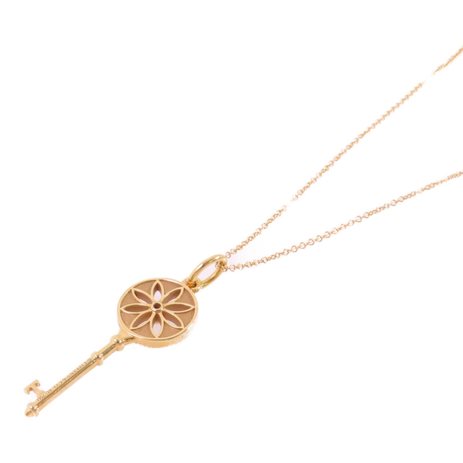TIFFANY＆CO 18K玫瑰金Star Key Necklace項鏈金色