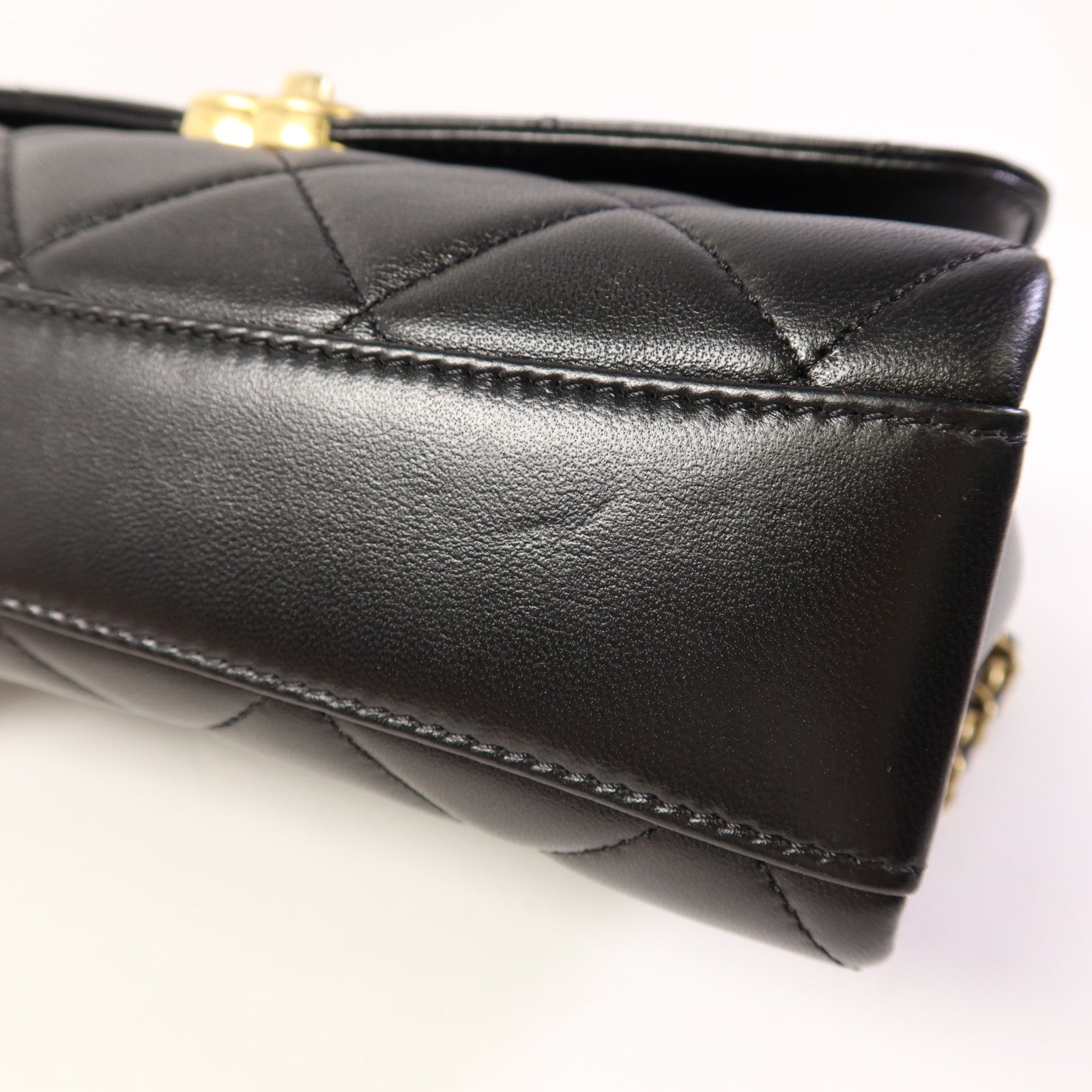 CHANEL 羊皮皮革2 Way Shoulder Bag金扣手挽肩背兩用袋